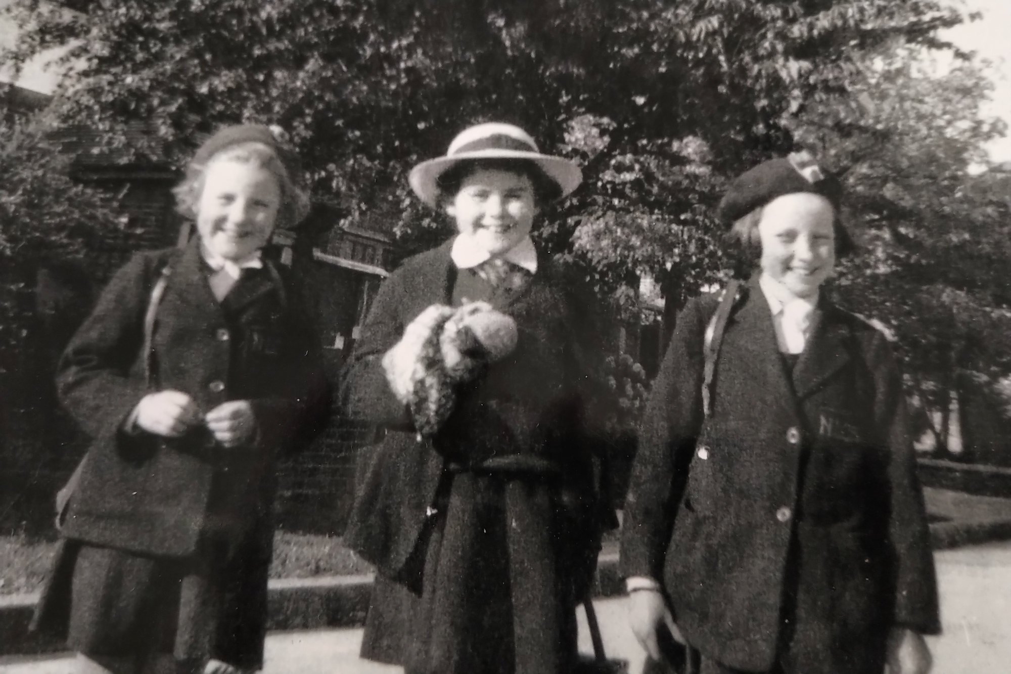 Goodwin (centre) while at school in Britain. Photo: courtesy of Elaine Goodwin