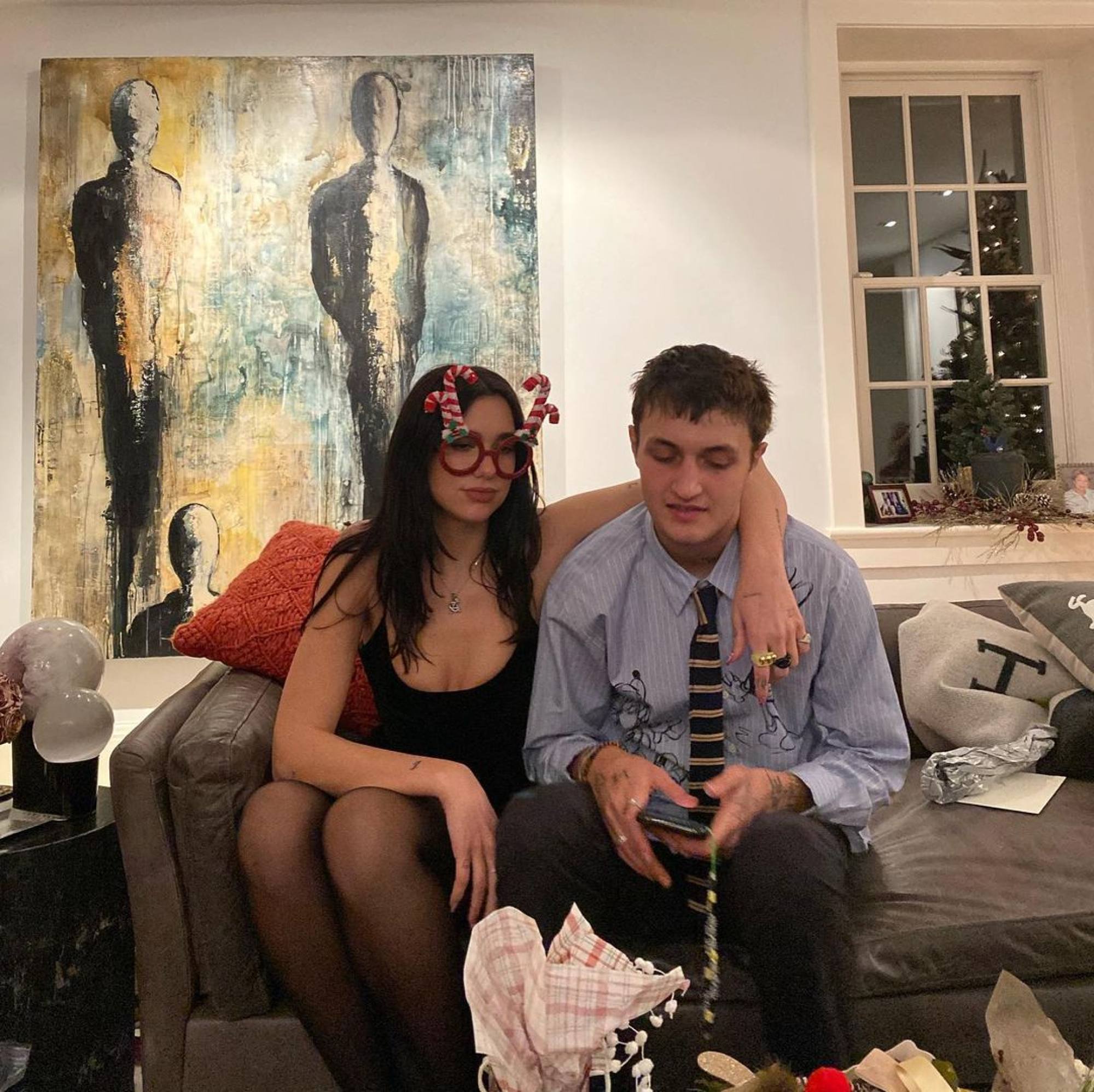 Dua Lipa and her boyfriend, model Anwar Hadid, enjoy Christmas. Photo: @dualipa/Instagram