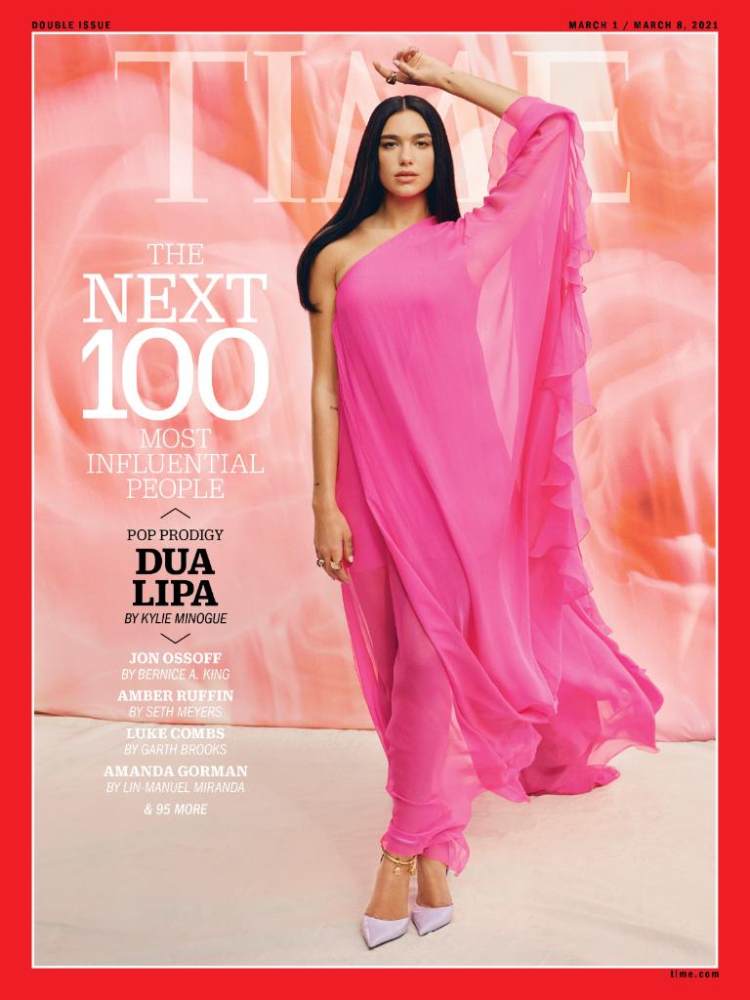 Time magazine put Lipa on its cover and Next 100 list of young influencers. Photo: @TIME/Twitter