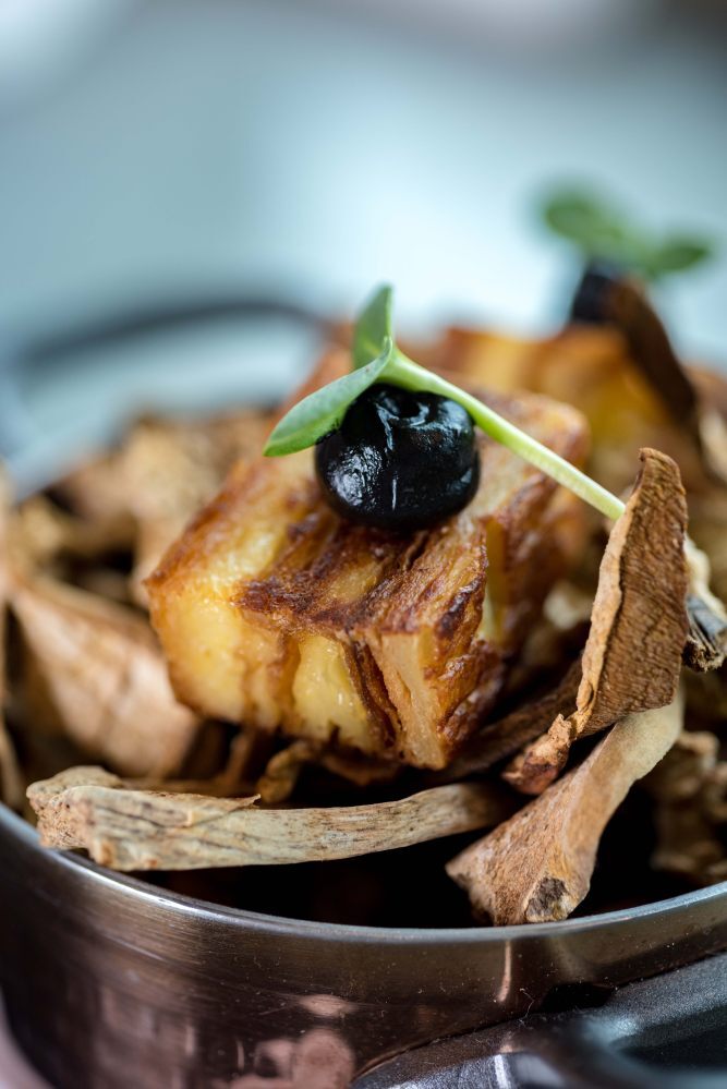 Truffle pudding with black garlic. Photo: handout