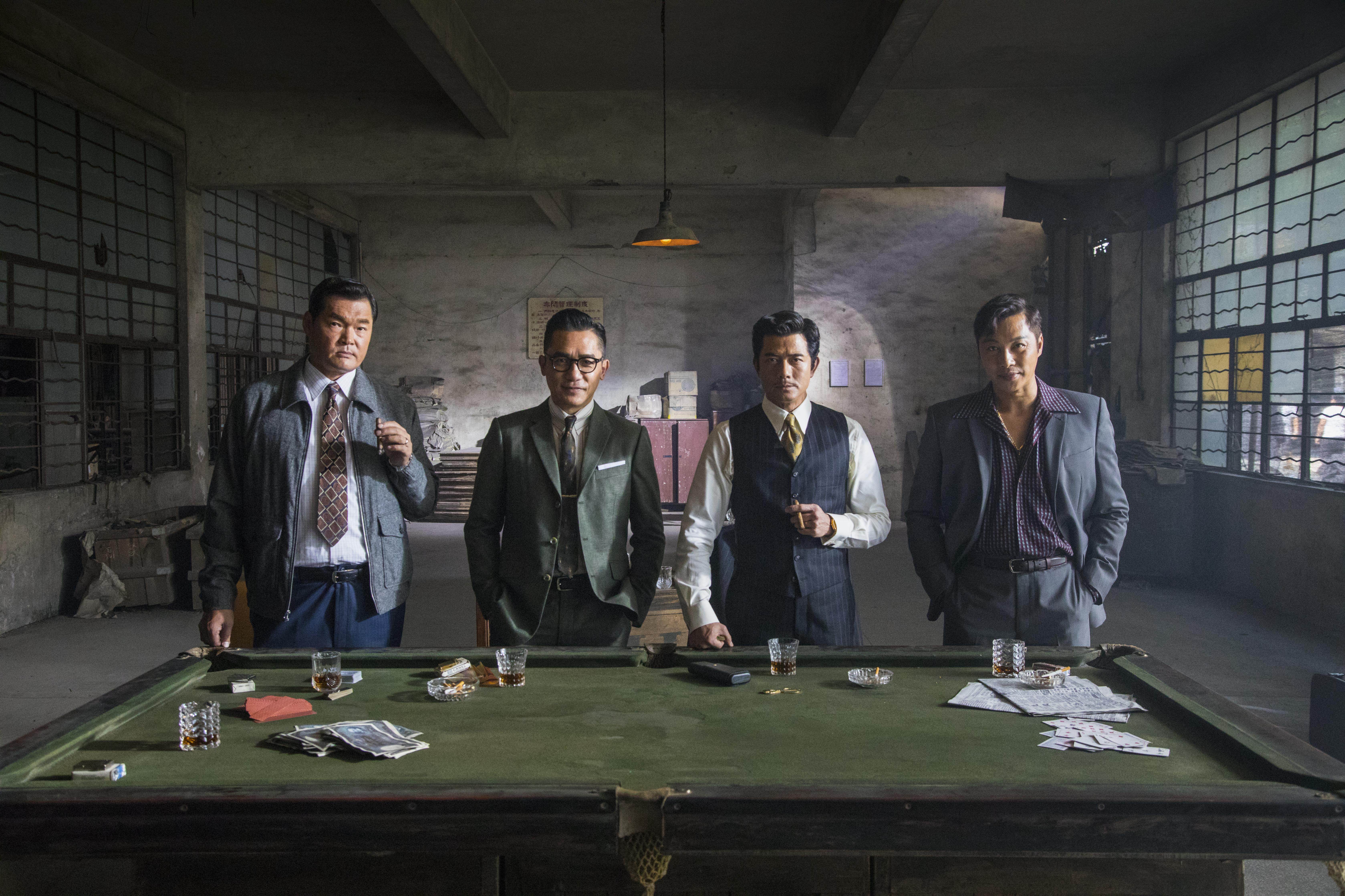 (From left) Michael Chow, Tony Leung, Aaron Kwok and Patrick Tam in a still from Where the Wind Blows.