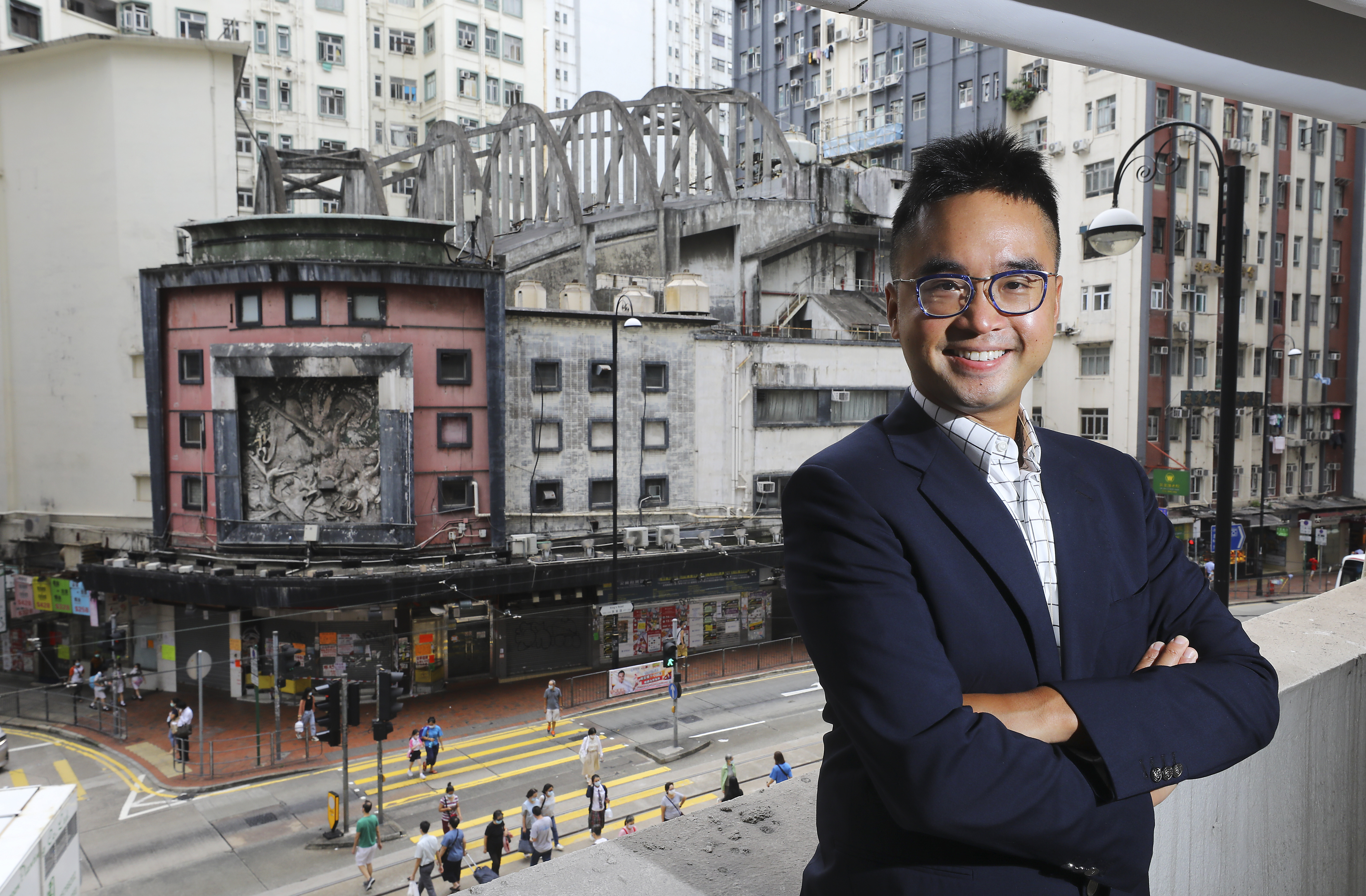 Adrian Cheng Chi-kong, CEO of New World Development, poses in front of State Theatre in North Point. Lee is sponsoring a blank cheque company that plans to raise up to US$345 million in a Nasdaq listing. Photo: Dickson Lee