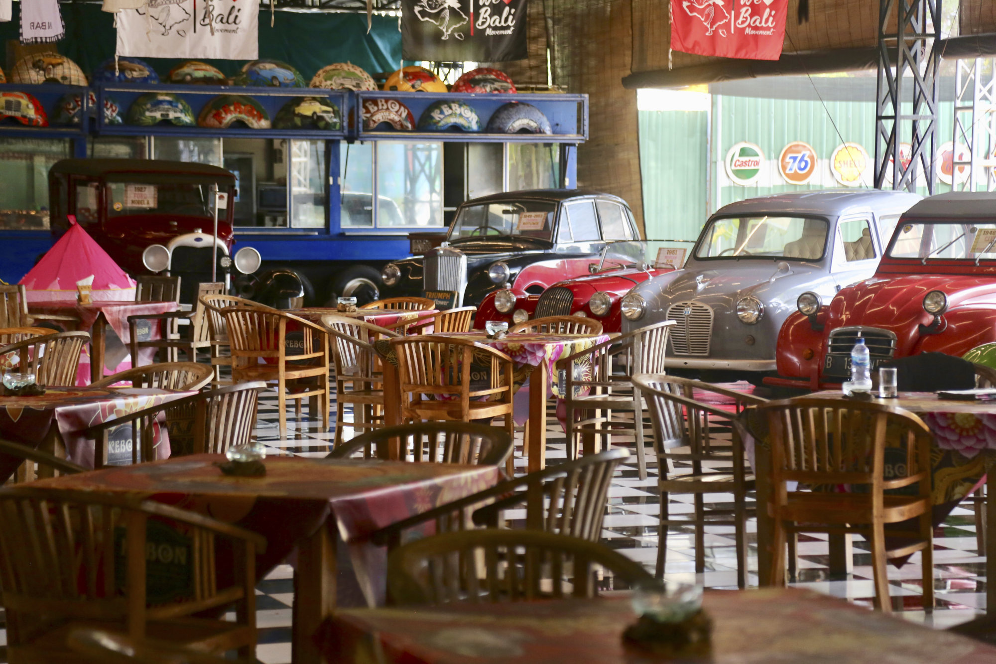 The 1950s-style restaurant at Kebon Vintage Cars. Photo: Ian Neubauer