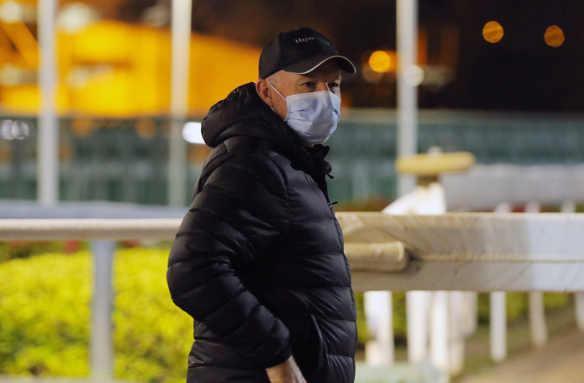 David Hayes watches over his horses at Sha Tin. 