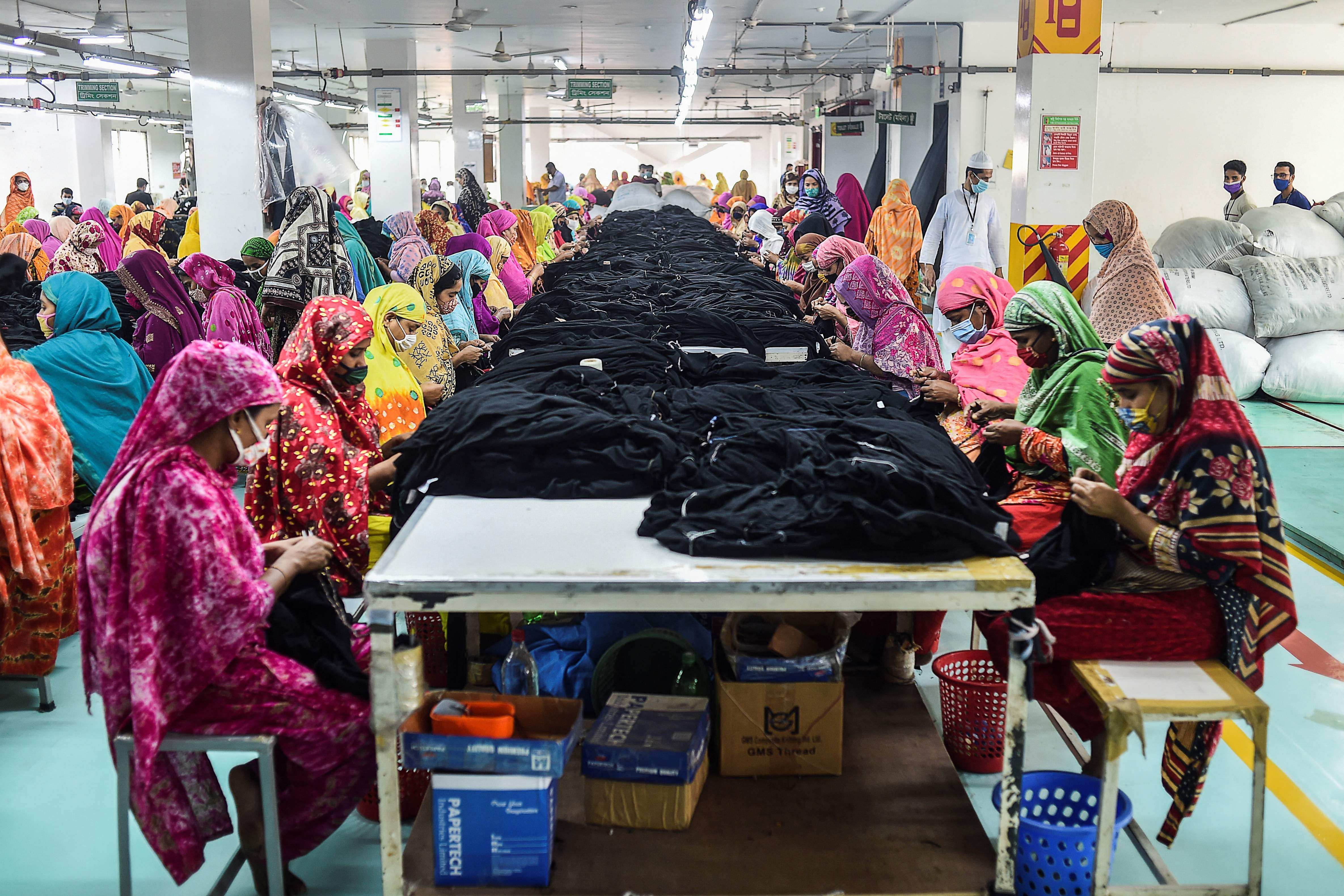 Workers at a garment factory in Gazipur, Bangladesh. Photo: AFP