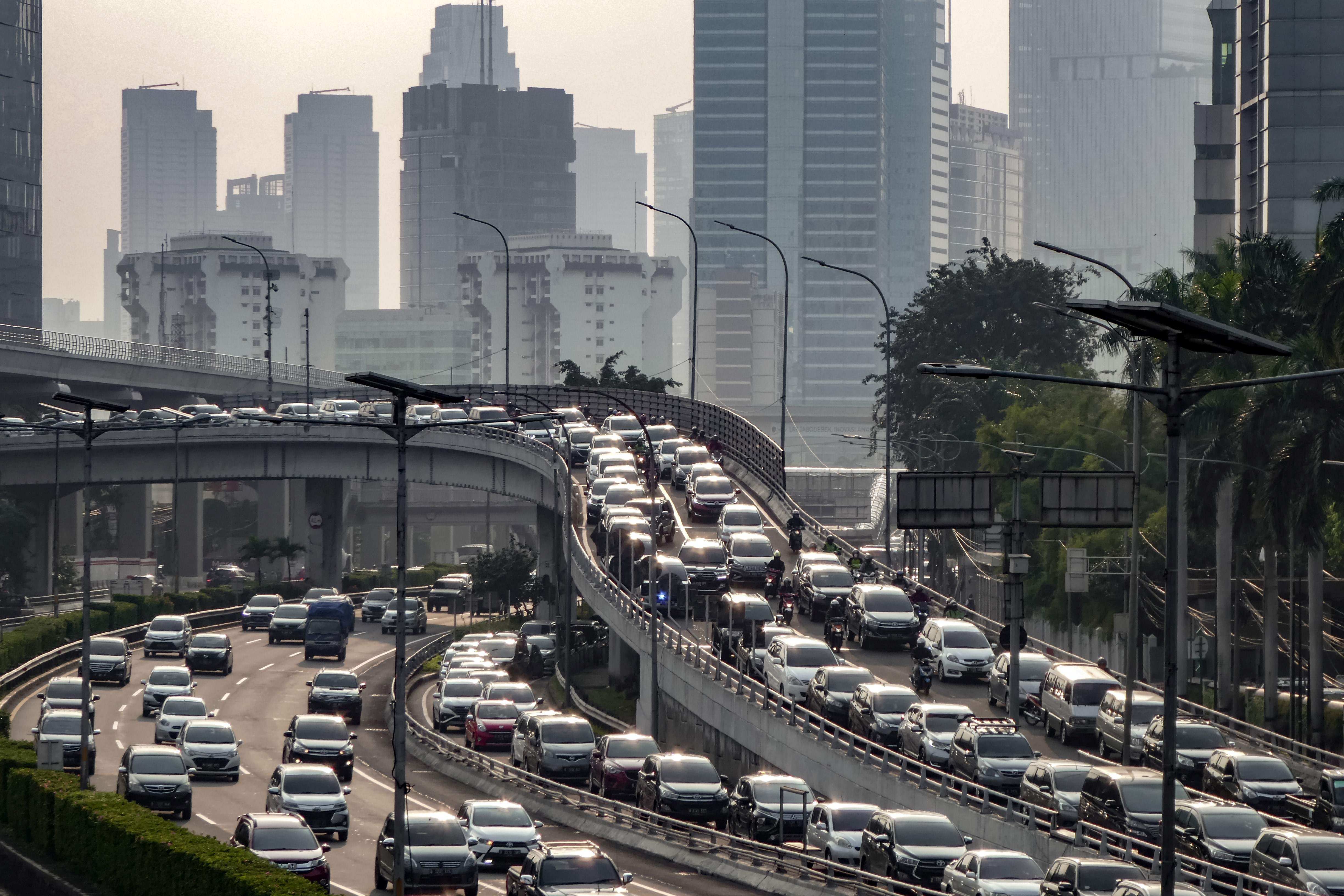 Rush hour in the afternoon in Jakarta in June last year, with traffic reduced as a result of the work-from-home policy. Photo: AFP