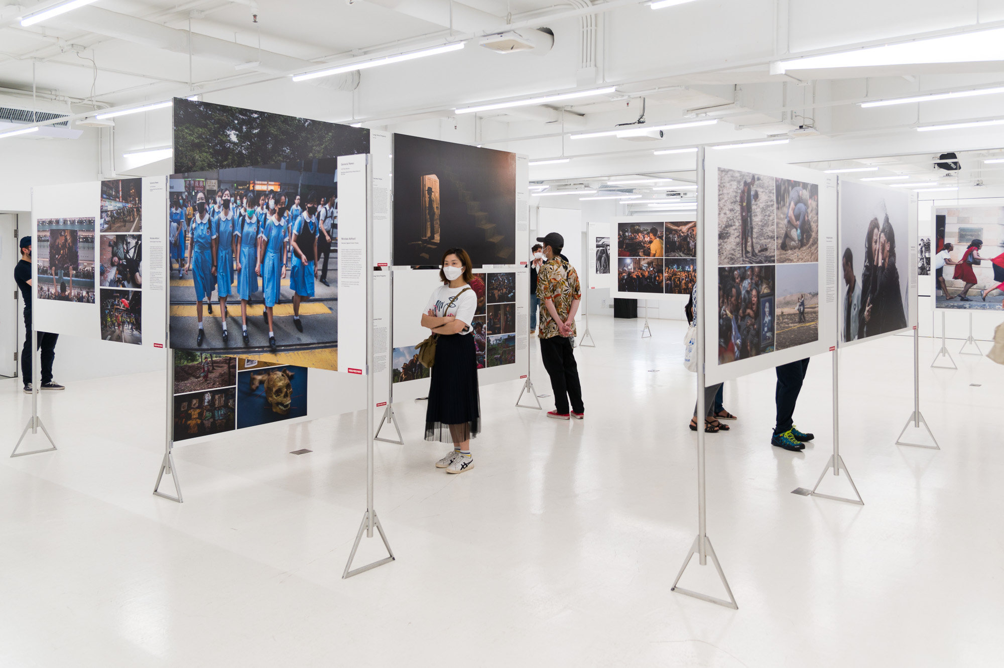 A photo by AFP’s Nicolas Asfouri showing Hong Kong schoolgirls at a protest in 2019 is displayed at the World Press Photo Contest exhibition in Admiralty. Photo: Handout