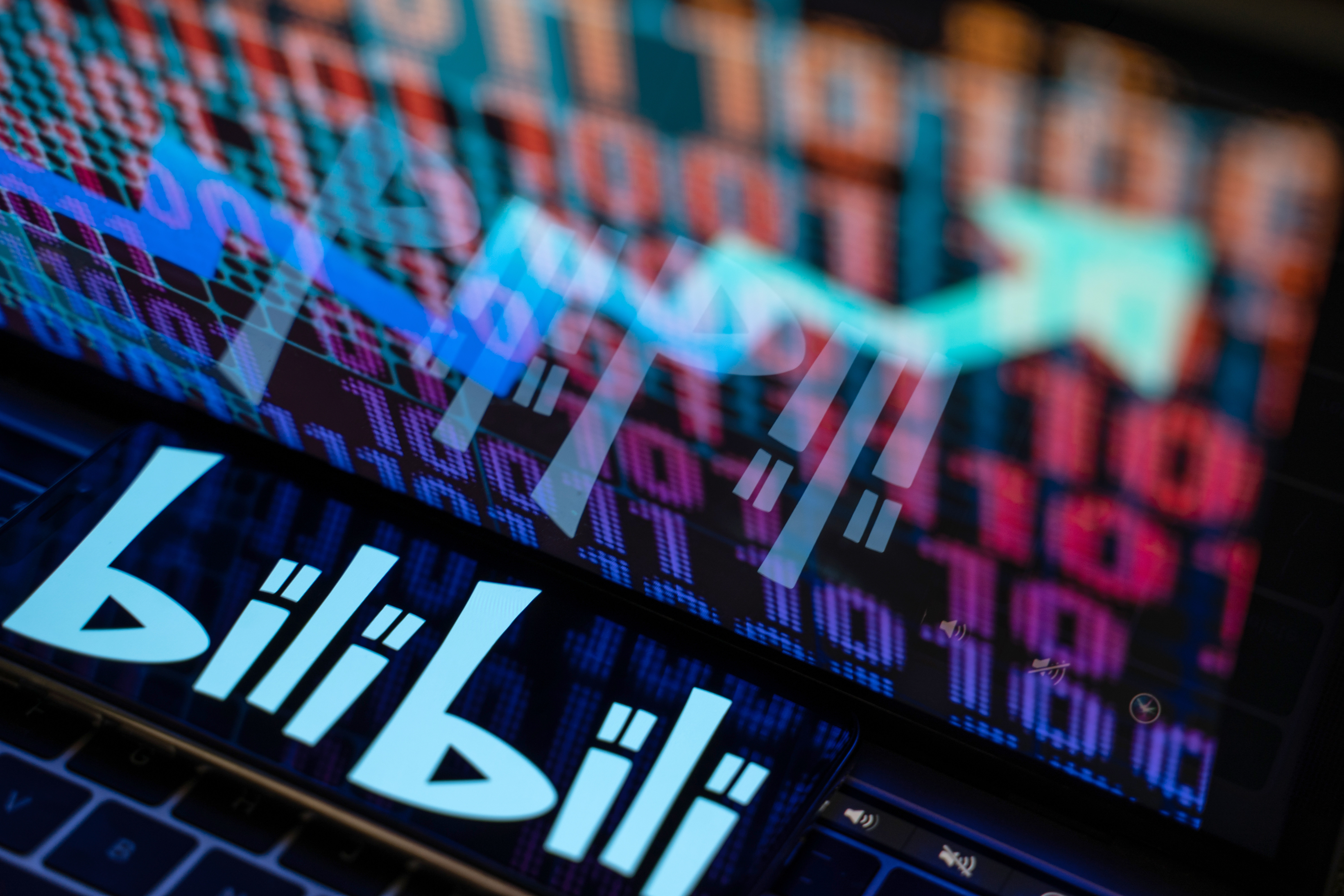 The Bilibili logo on a smartphone screen. Photo: Bloomberg