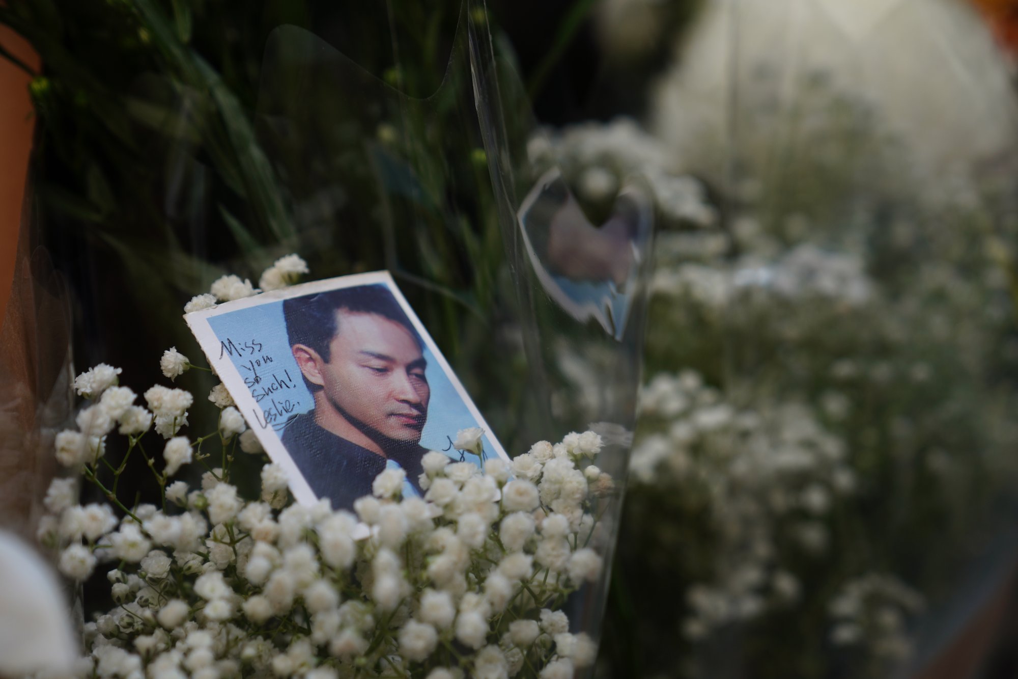 Fans lay flowers to honour deceased pop star Leslie Cheung in 2021. Photo: Sam Tsang Fans lay flowers to honour deceased pop star Leslie Cheung in 2021. Photo: Sam Tsang