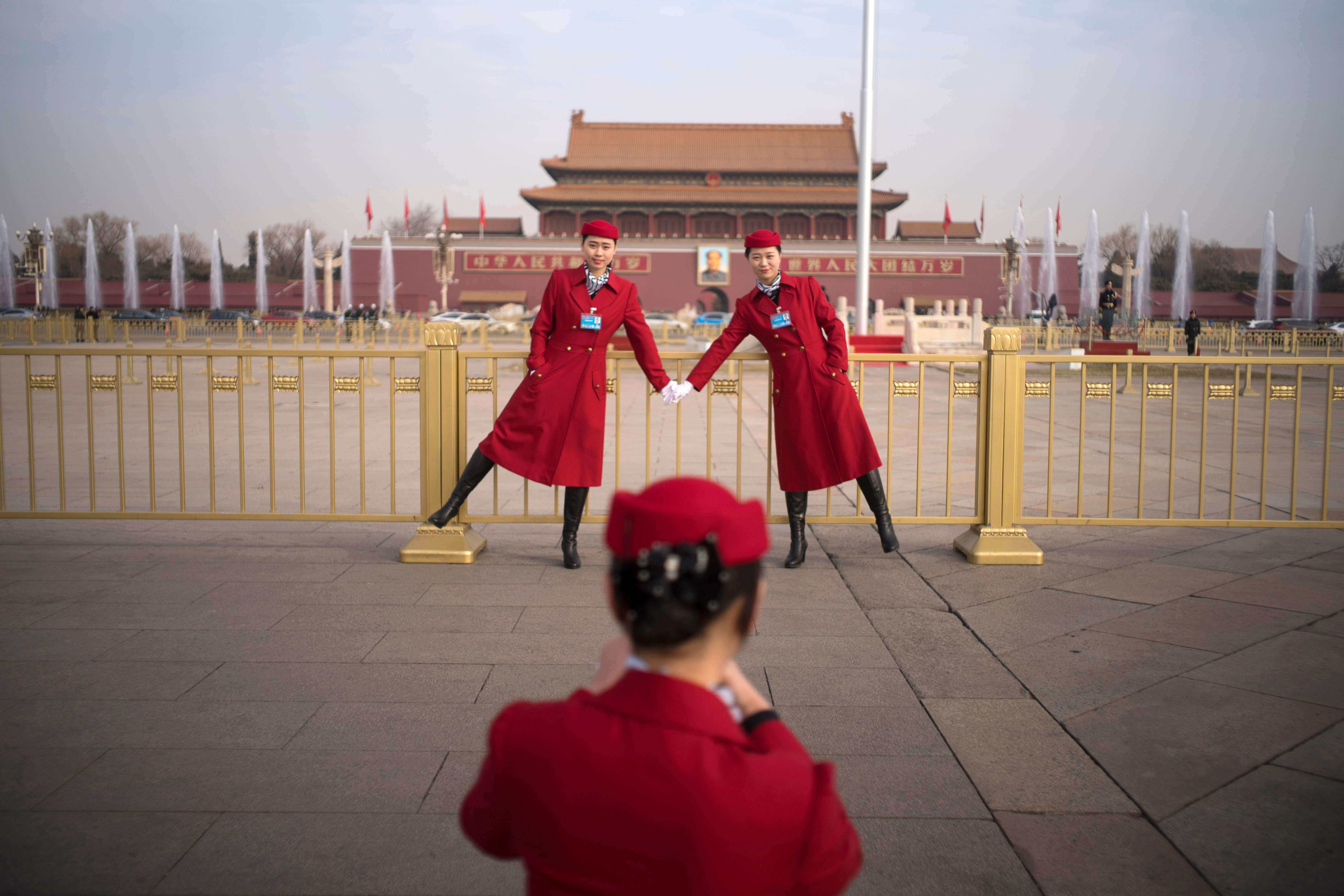 Chinese hostesses at Tiananmen Square in Beijing during the opening session of the National People’s Congress in March 2018. People who are exposed to the complexity of a country are more likely to develop affection for it, instead of relying on stereotypes. Photo: AFP 