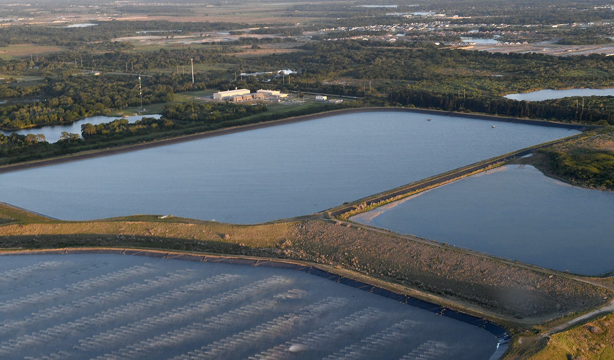 An aerial photo of the phosphogypsum stacks at the former Piney Point phosphate plant in Florida. Photo: Bradenton Herald / TNS