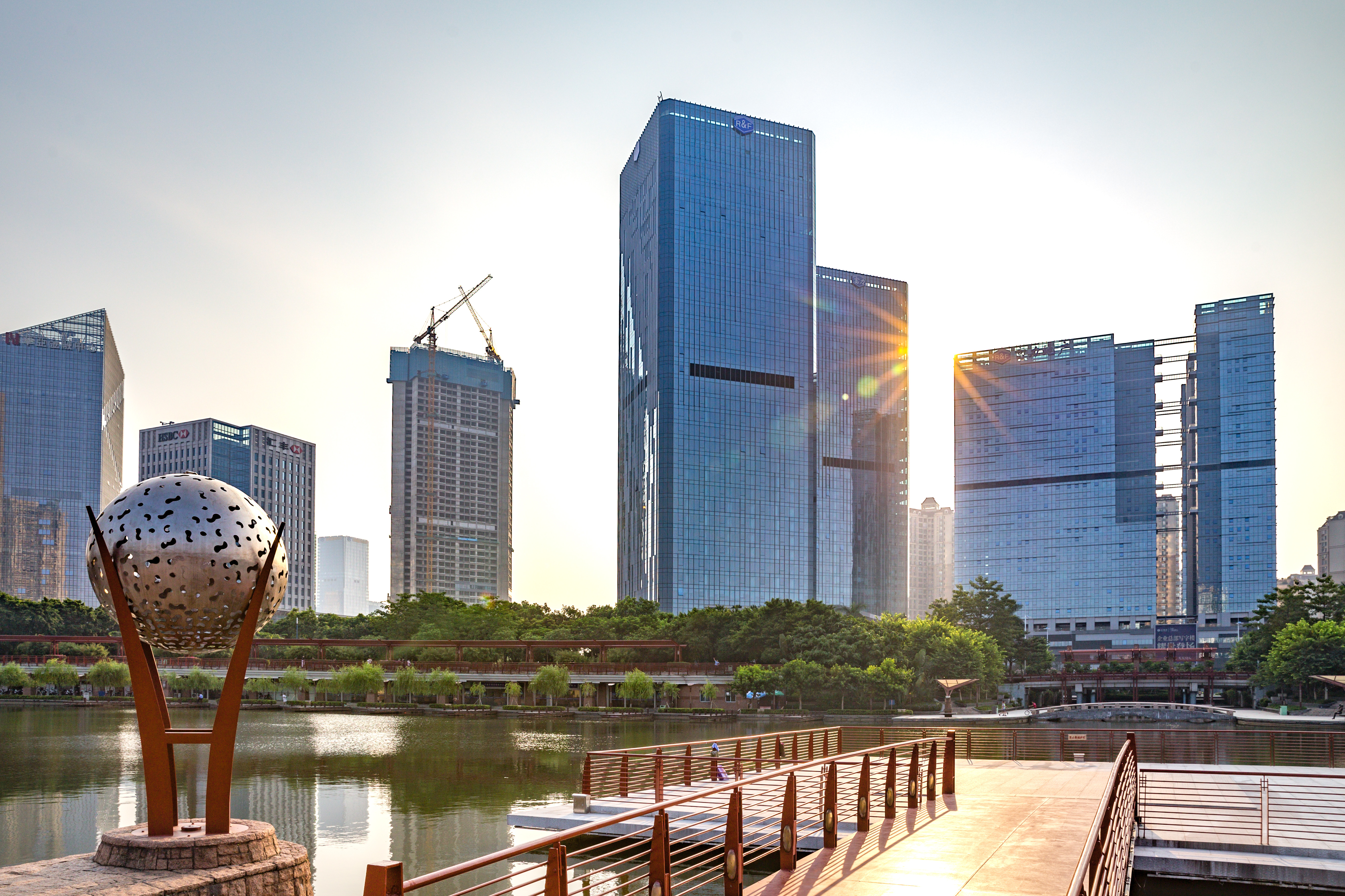 The cityscape of Foshan in Thousand Lantern Lake Park Area in Nanhai district. Photo: Shutterstock Images