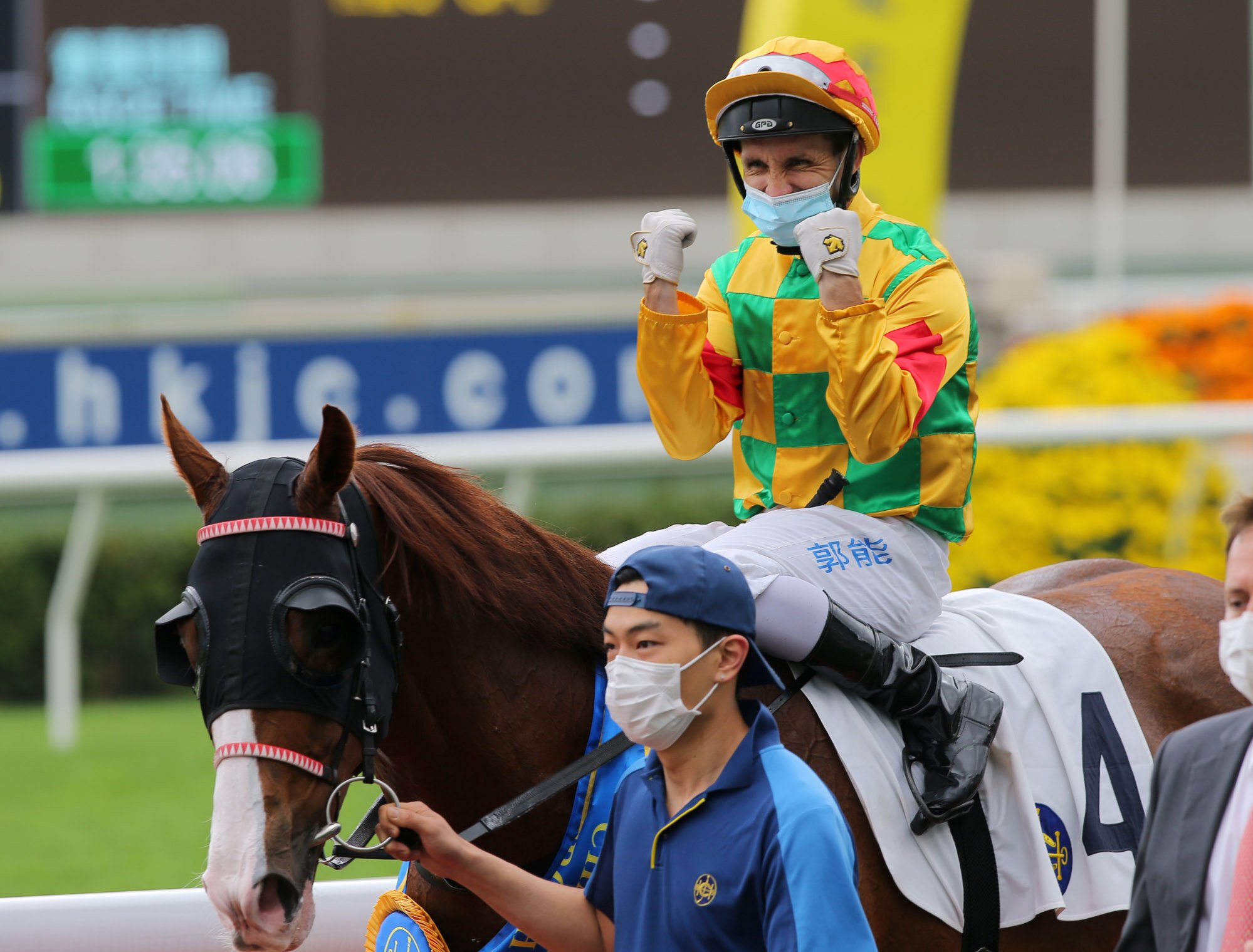 Neil Callan celebrates Mighty Giant’s win.