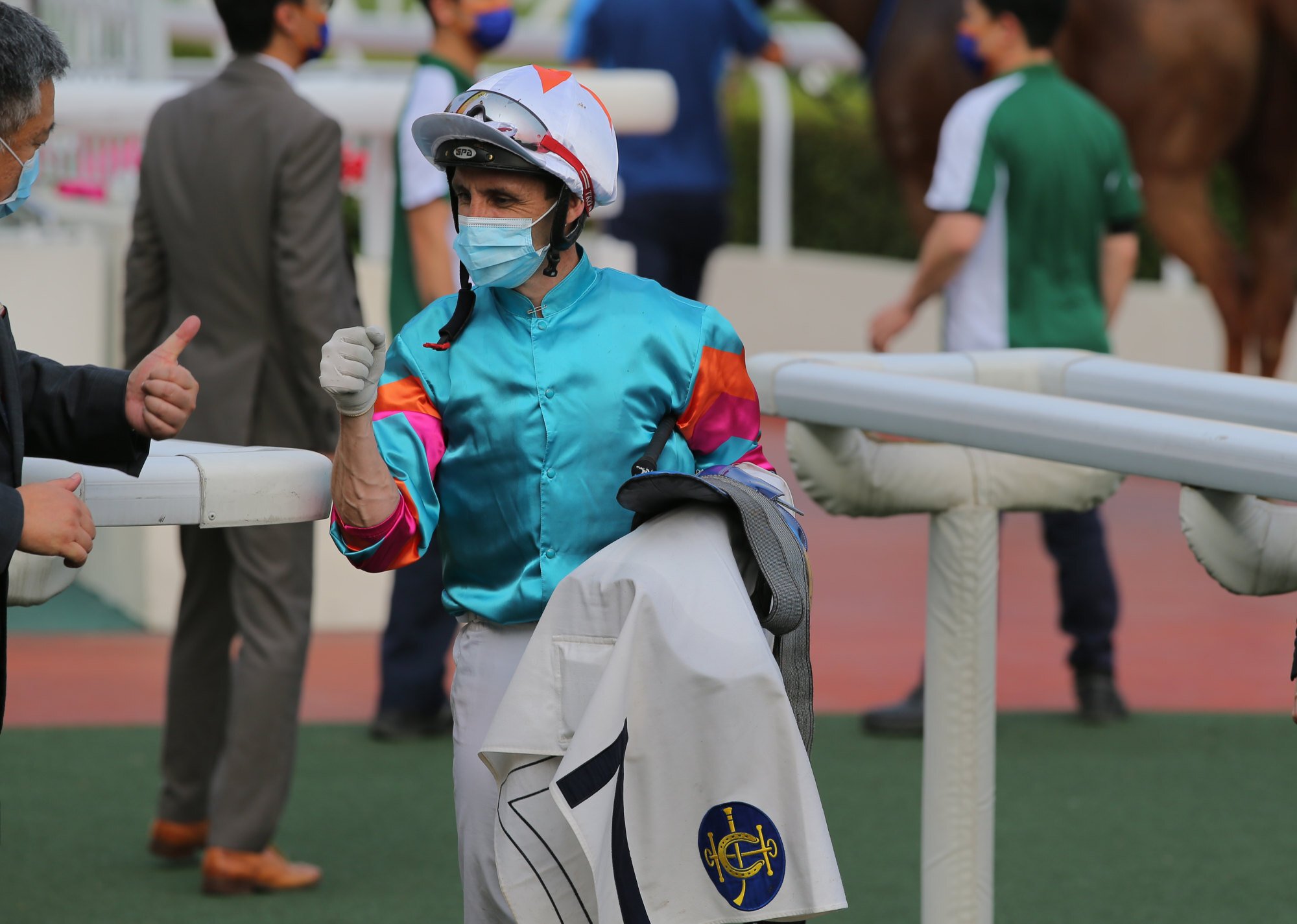 Neil Callan celebrates a recent winner at Sha Tin.