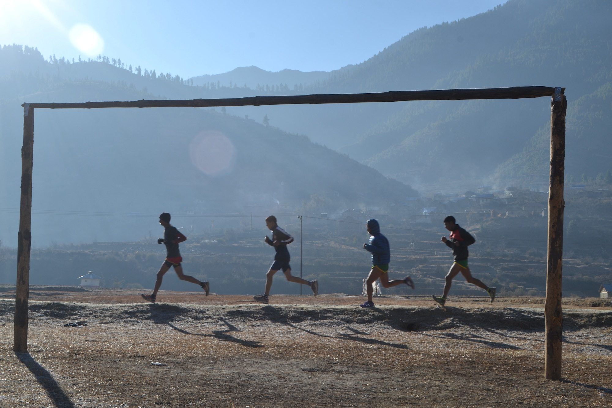 Runners train in the summer at Karnali Sports Club. Photos: Handout 