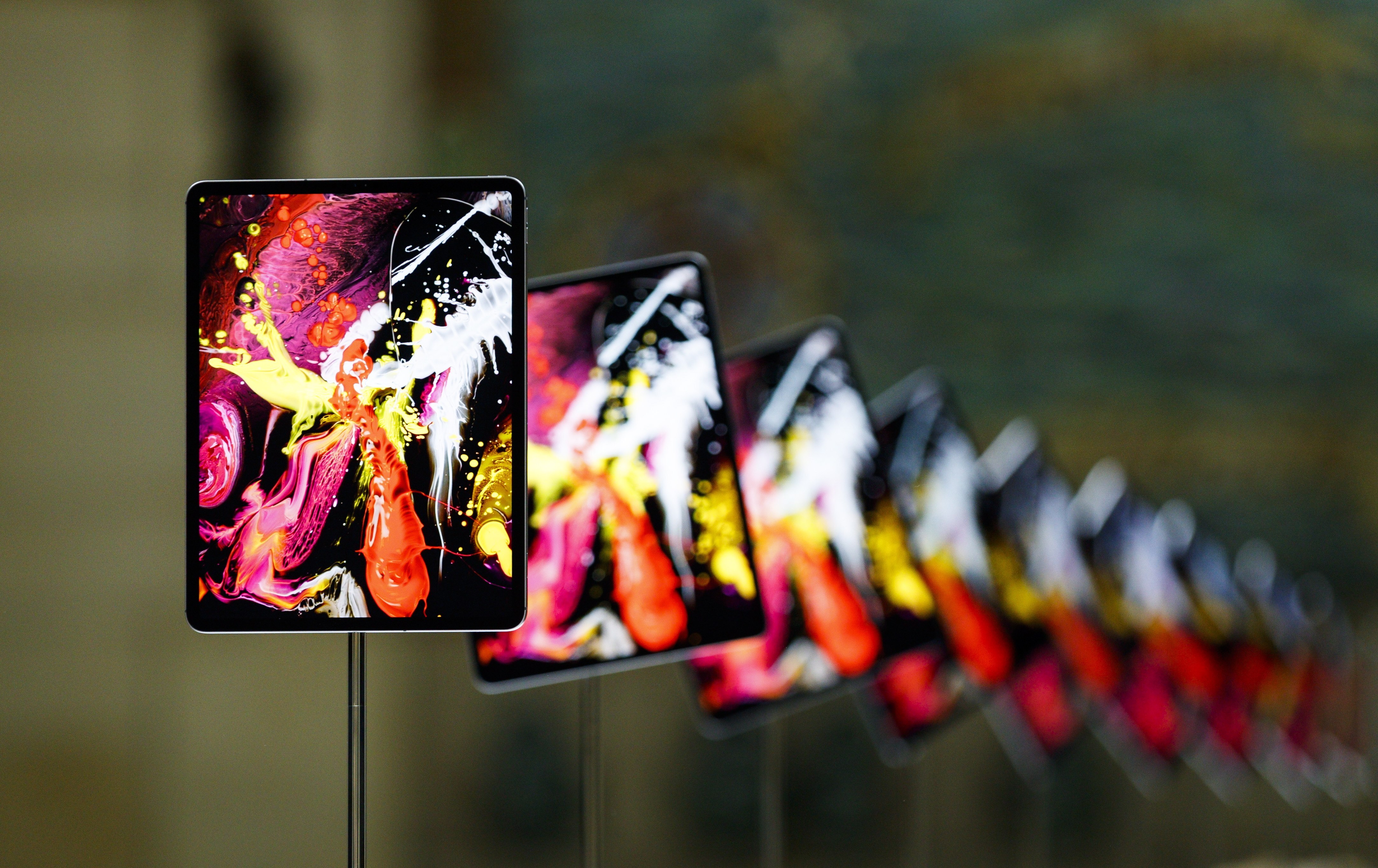 The iPad Pro on display during an Apple hands-on event in One Hanson Place following a presentation at the Howard Gilman Opera House at the Brooklyn Academy of Music in New York City on October 30, 2018. Photo: EPA-EFE