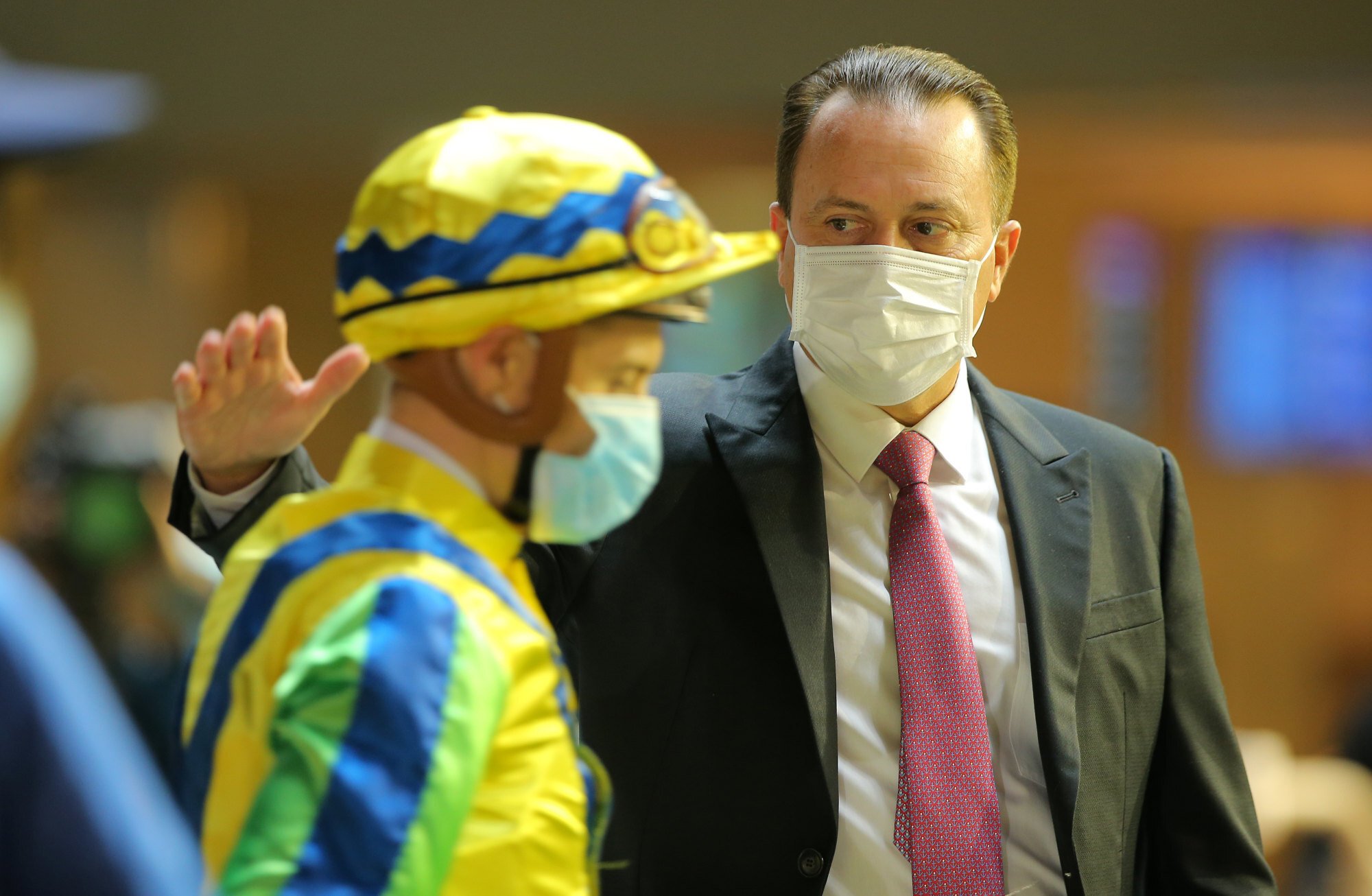 Trainer Caspar Fownes congratulates Blake Shinn after a winner this season. Trainer Caspar Fownes congratulates Blake Shinn after a winner this season.