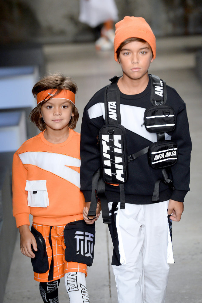 Models wearing playful, neon Anta Kids designs walked down the catwalk on New York Fashion Week’s China Day in 2019. Photo: Getty Images