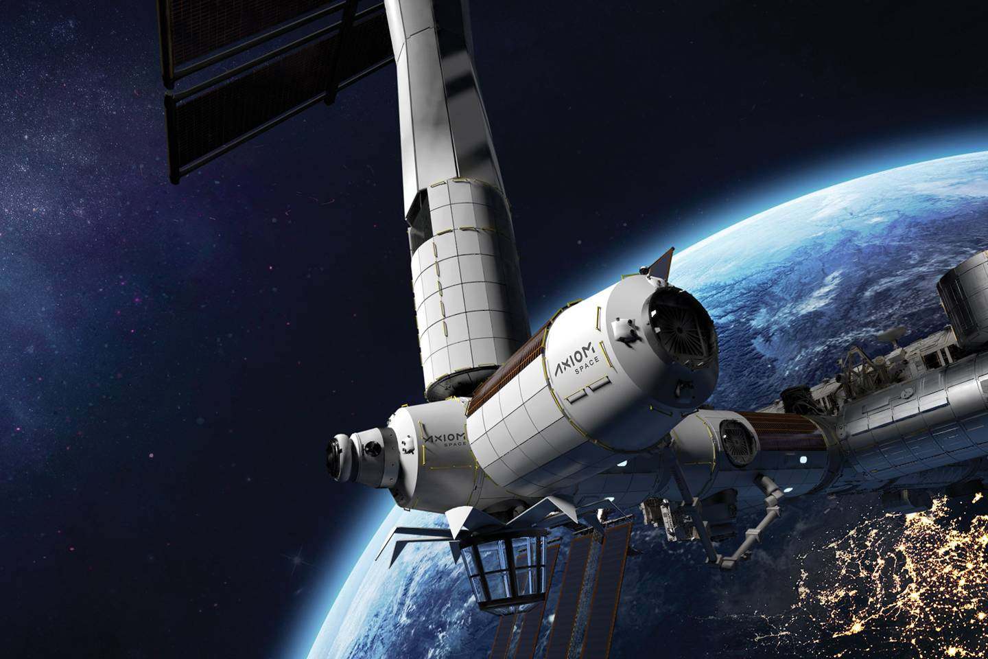 A render of AxStation, the first private space station being designed and built by Axiom Space. It is one of several space tourism projects in development.  Photo: Axiom Space
