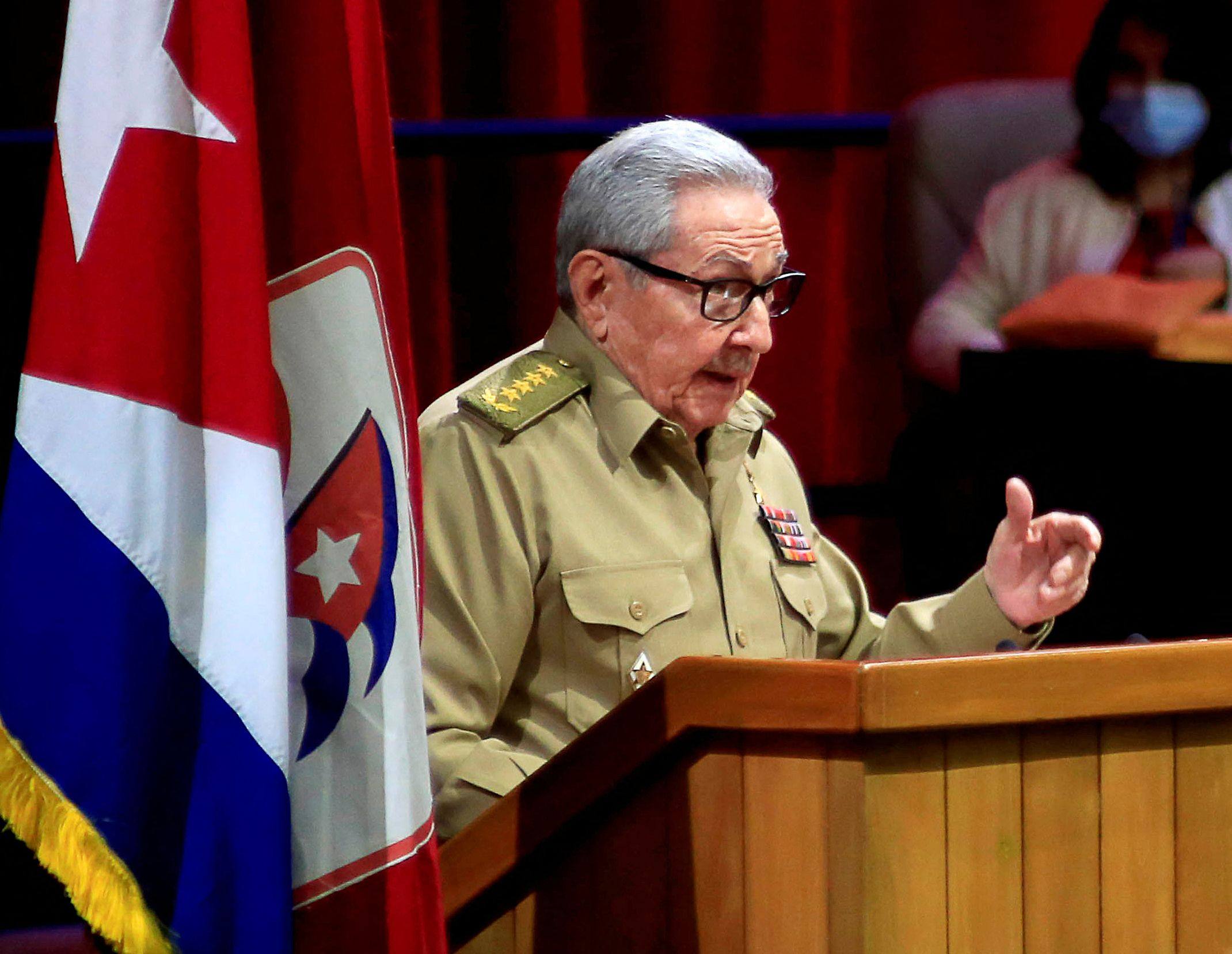 First Secretary Raul Castro speaks during the opening session of the eighth congress of the Cuban Communist Party in Havana on Friday. Photo: Cuban News Agency (ACN) via AFP