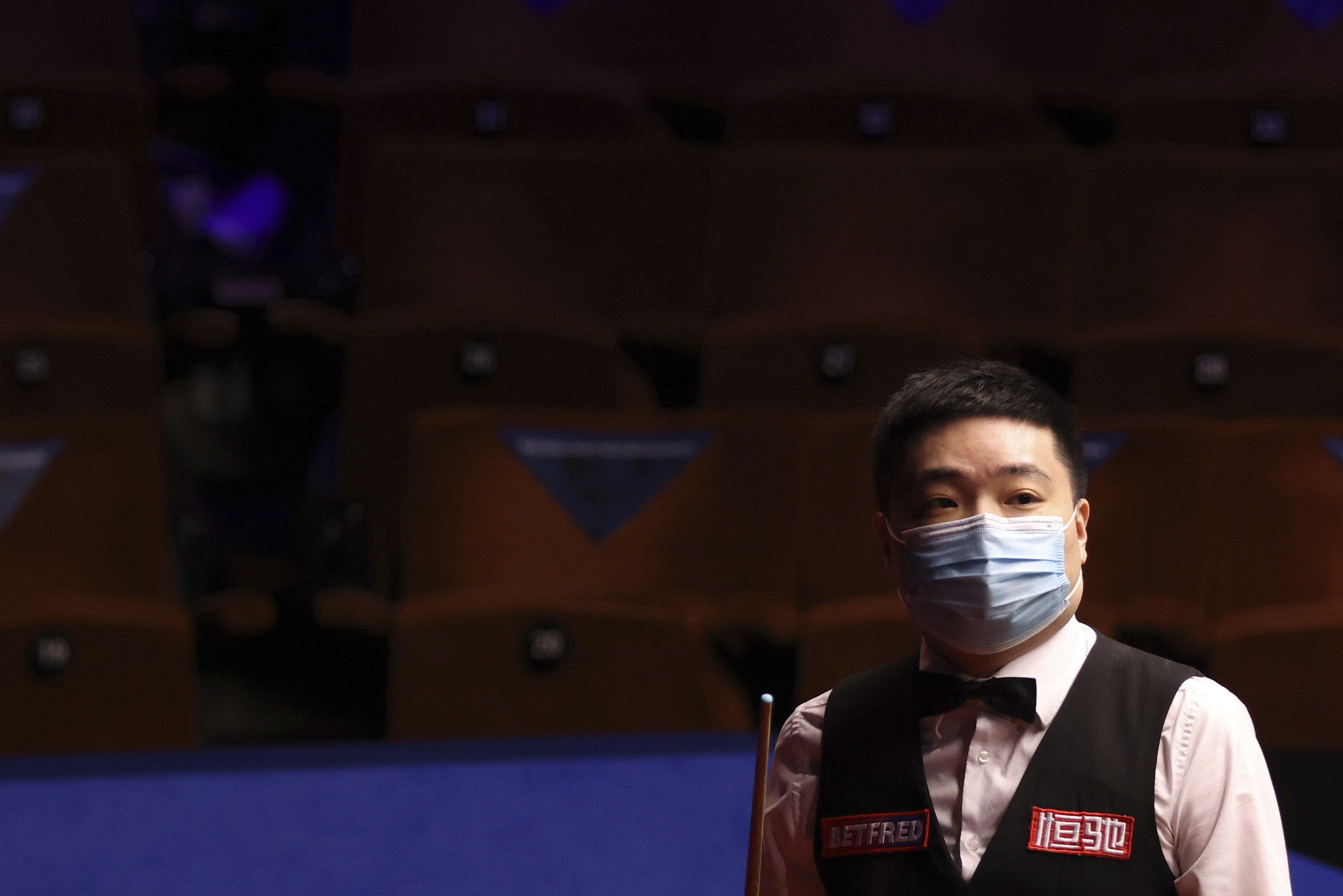 Ding Junhui during his match against Stuart Bingham at the World Snooker Championships. Photo: AP