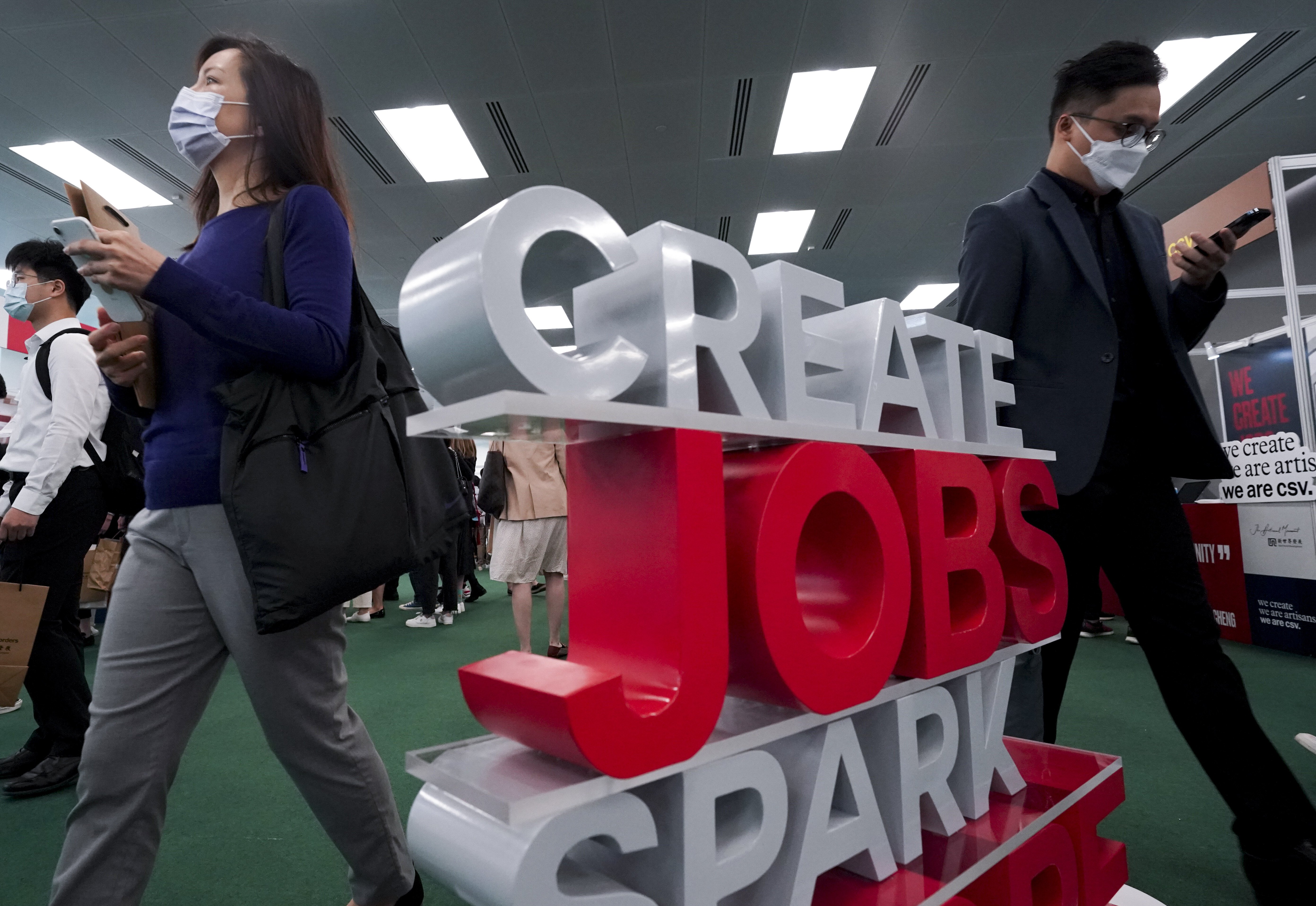 Hong Kong’s New World Group organised a job fair on March 13. The pandemic has taken a toll on local employment, with the jobless rate for the three months to February this year rising to 7.2 per cent – a 17-year high. Photo: Felix Wong
