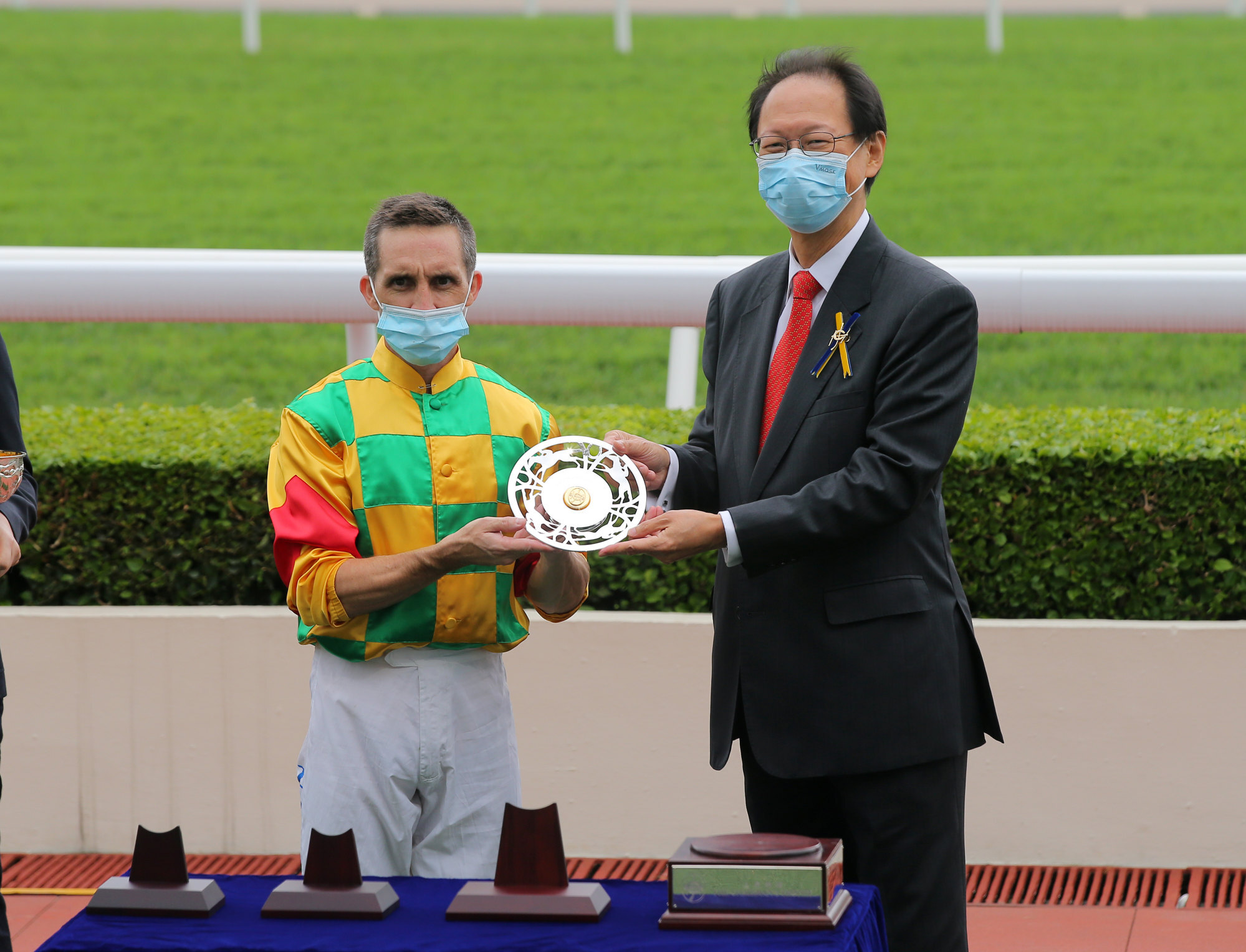 Neil Callan and Jockey Club chairman Philip Chen.