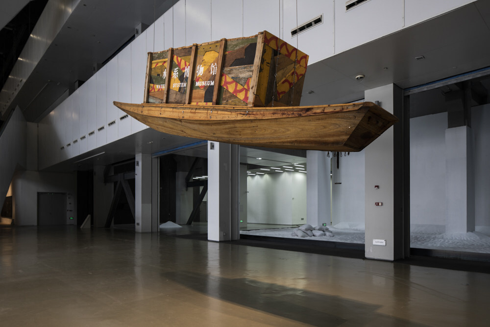 Part of Cao Minghao and Chen Jianjun’s artwork Water System Museum (2018) in the entrance hall of the Power Station of Art, venue for the 13th Shanghai Biennale. Photo: Power Station of Art