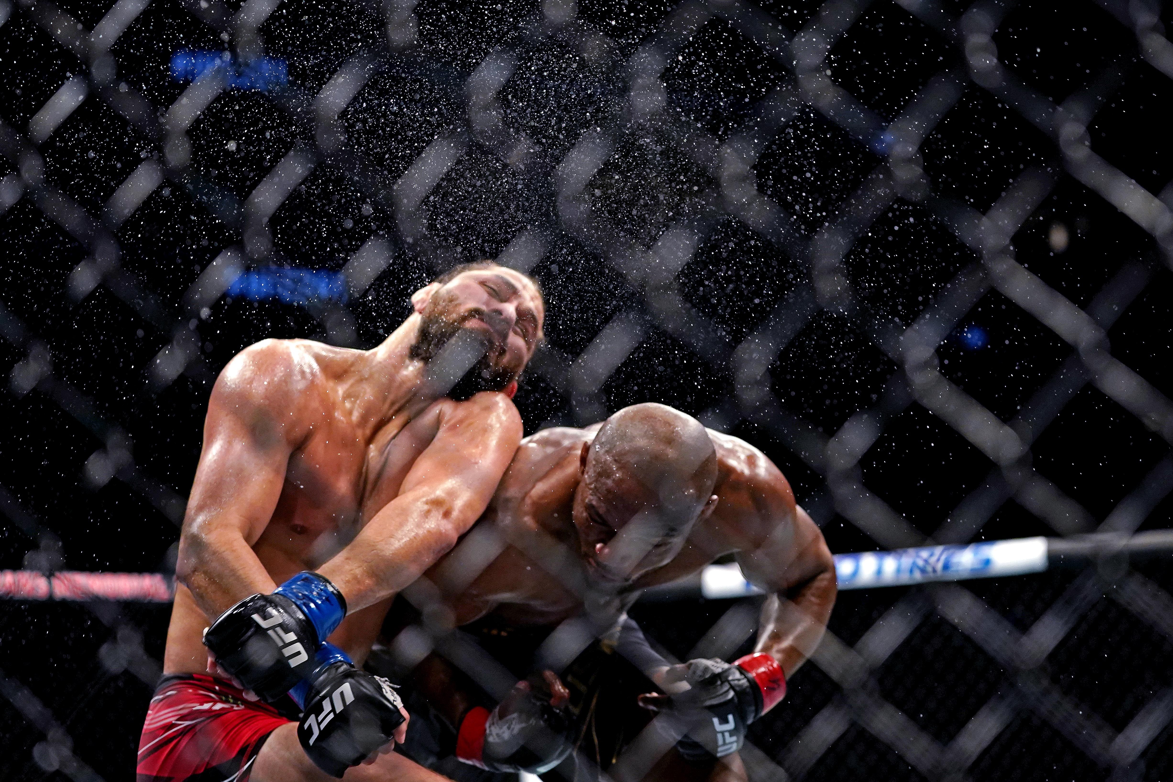 Kamaru Usman knocks out Jorge Masvidal at UFC 261. Photo: Jasen Vinlove-USA TODAY Sports