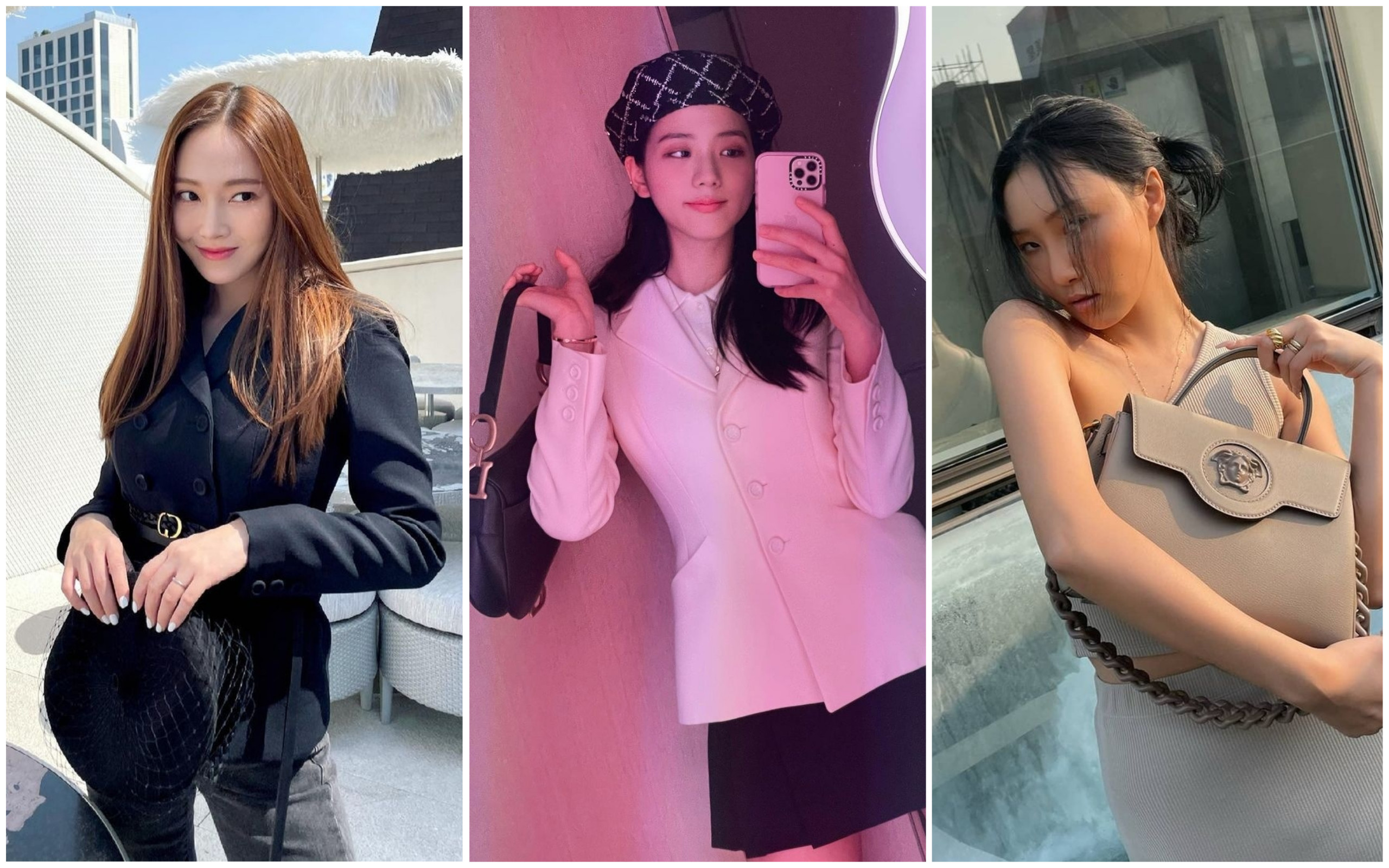 Jessica Jung, Jisoo from Blackpink and Hwasa making luxury accessories look so good we want them too. Photos: @jessica.syj, @sooyaaa__, @_mariahwasa/Instagram