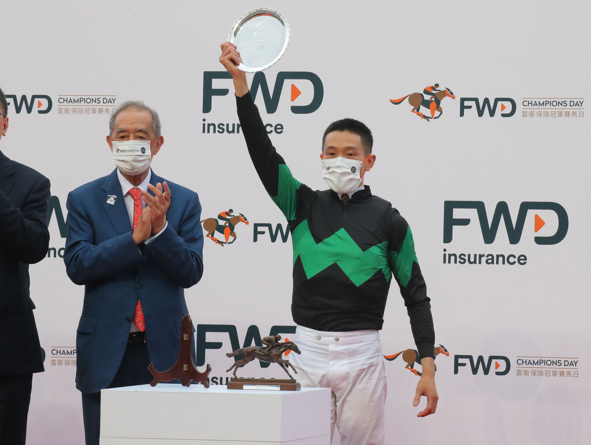 Vincent Ho with his trophy for winning the QE II Cup.