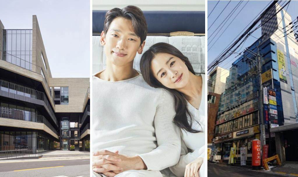 What properties do Kim Tae-hee and Rain own? Photos: KTB Venture, @lacloud.official/Instagram, @allkpop/Twitter