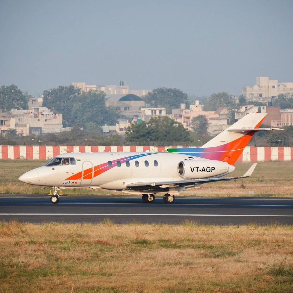 One of Gautam Adani’s three private jets. Photo: @aircraftography/Instagram