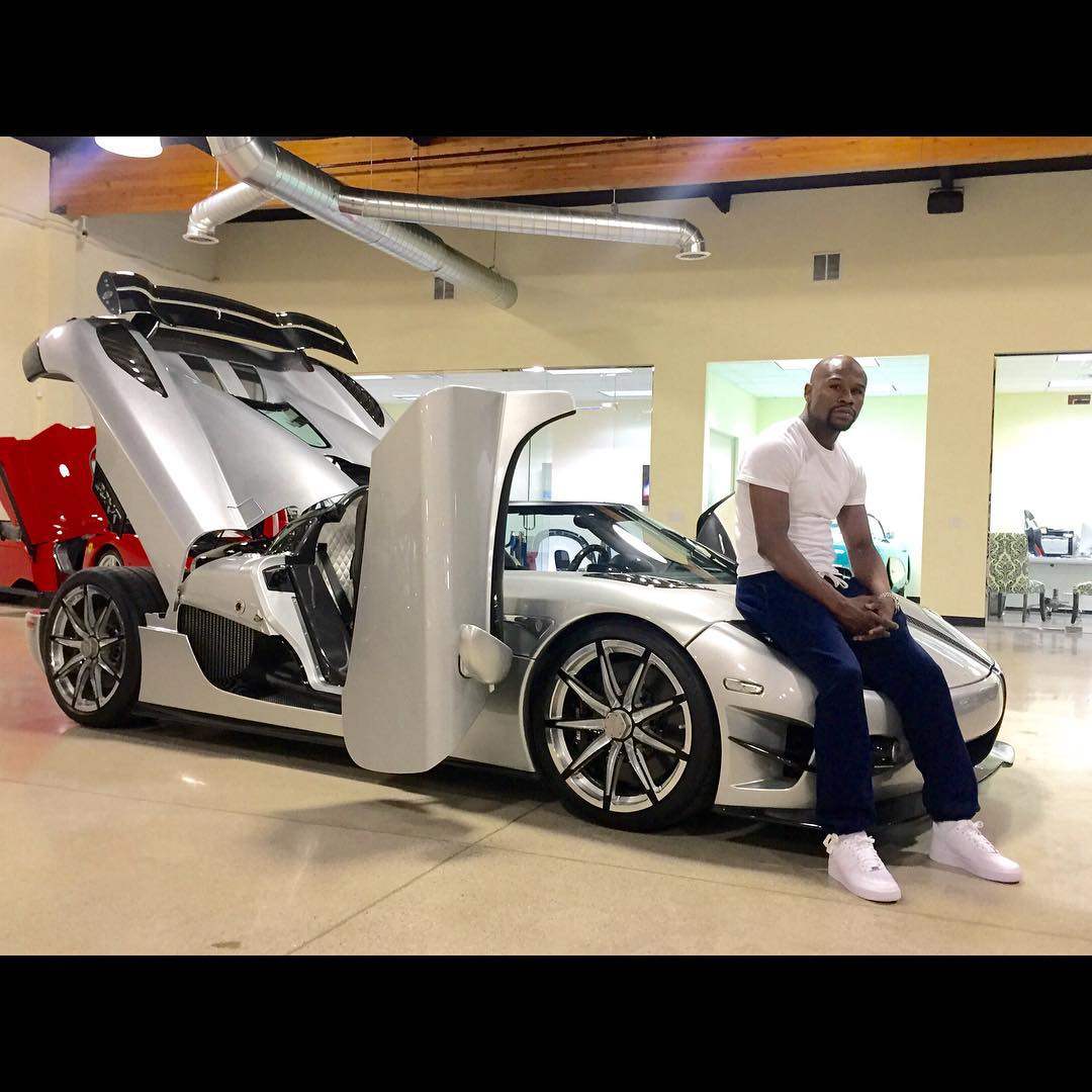 Floyd Mayweather paid US$4.8 million for this decade-old Koenigsegg CCXR Trevita supercar – just one of many supercars that the boxer owns. Photo: @floydmayweather/Instagram