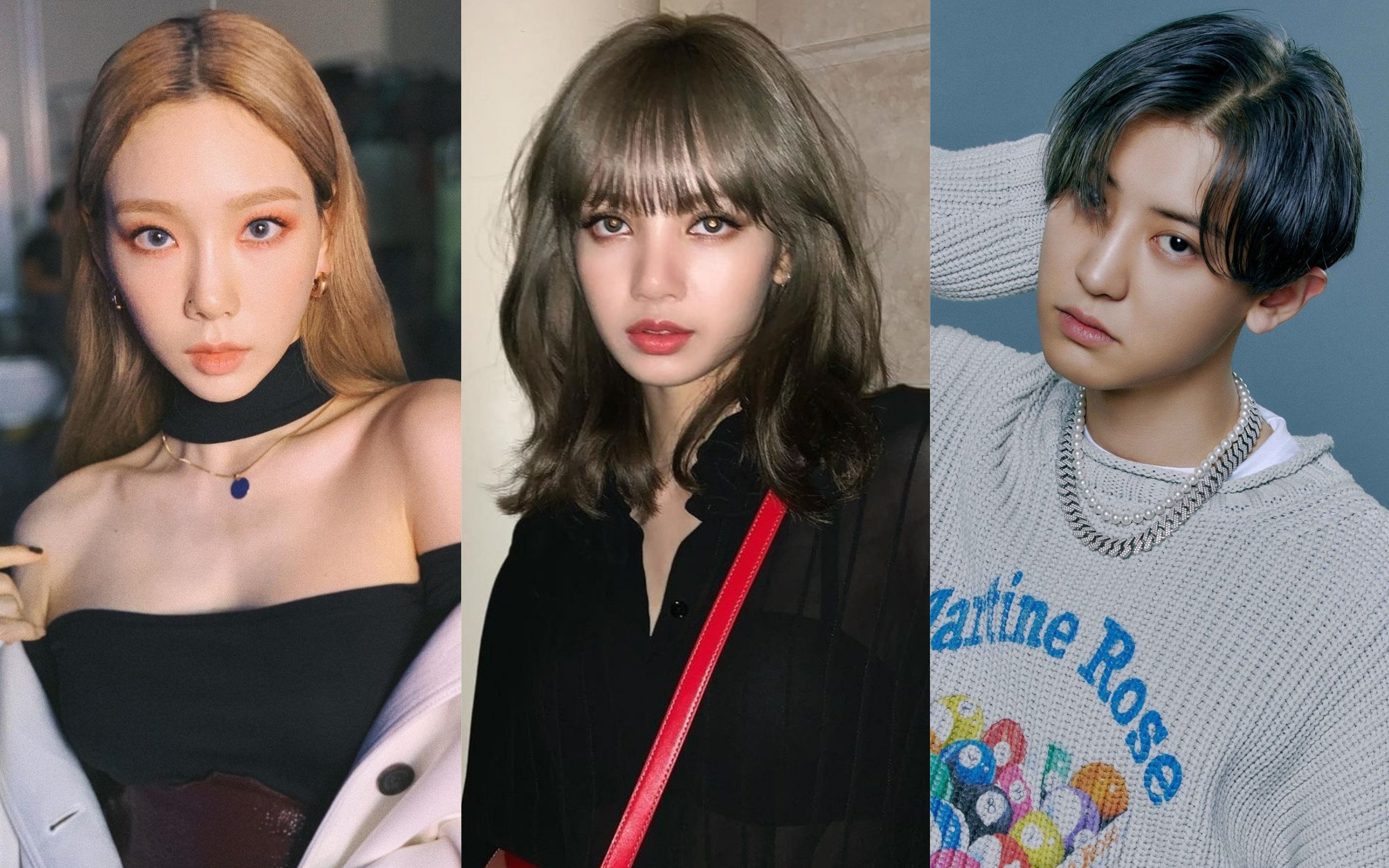 Taeyeon from SNSD, Lisa from Blackpink and Chanyeol from Exo. Photos: @taeyeon_ss; @lalalalisa_m/Instagram, @CHANYEOLxNA/Twitter
