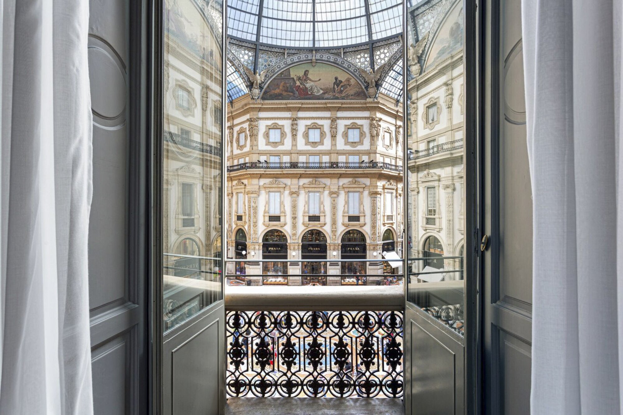 A view of Milan’s Galleria Vittorio Emanuele II from the Galleria Vik Milan. Photo: Galleria Vik