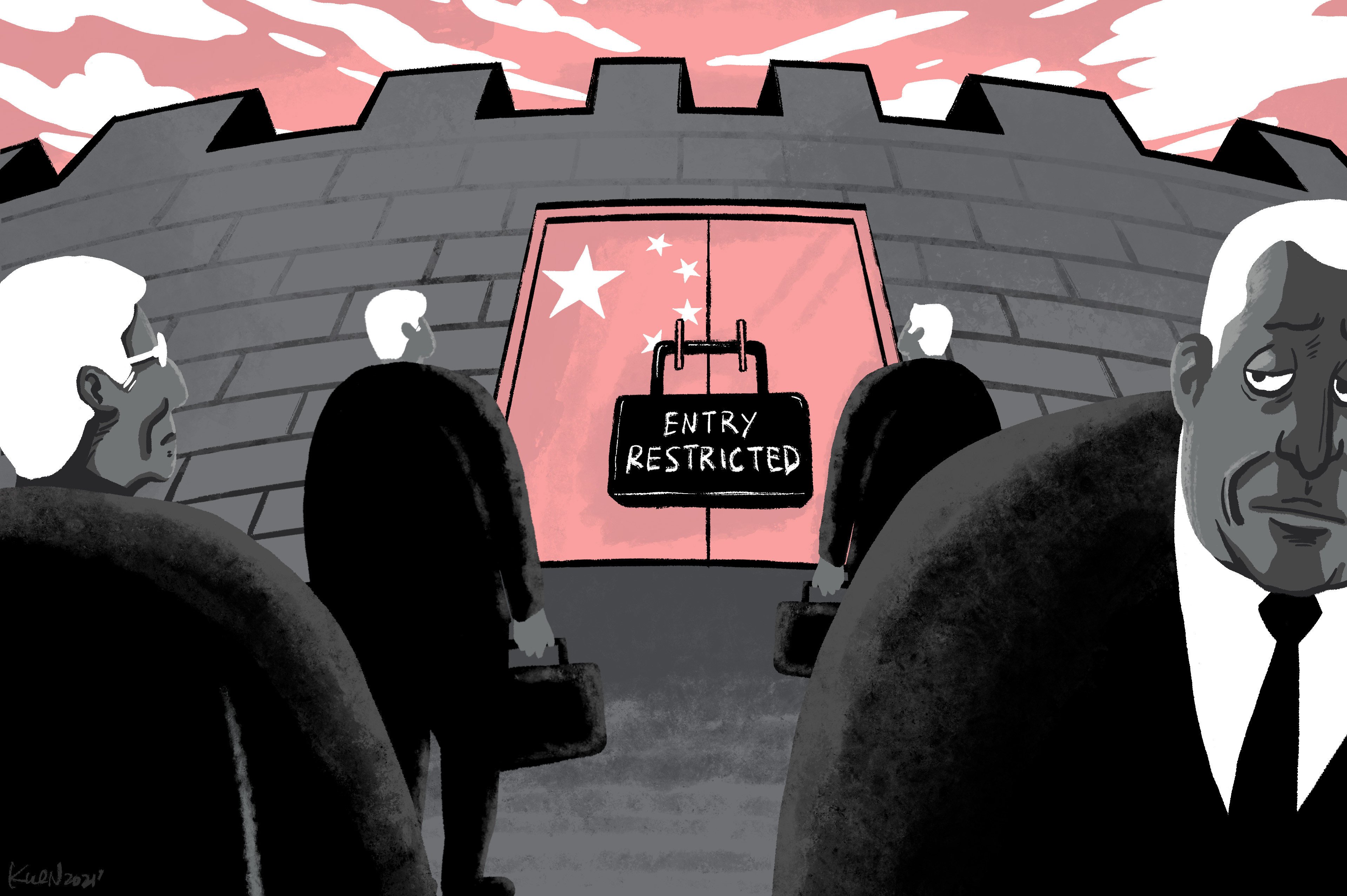 China’s practice of quickly clamping down on even the smallest coronavirus outbreaks is having a knock-on effect of making it difficult for companies. Illustration: Lau Ka-kuen