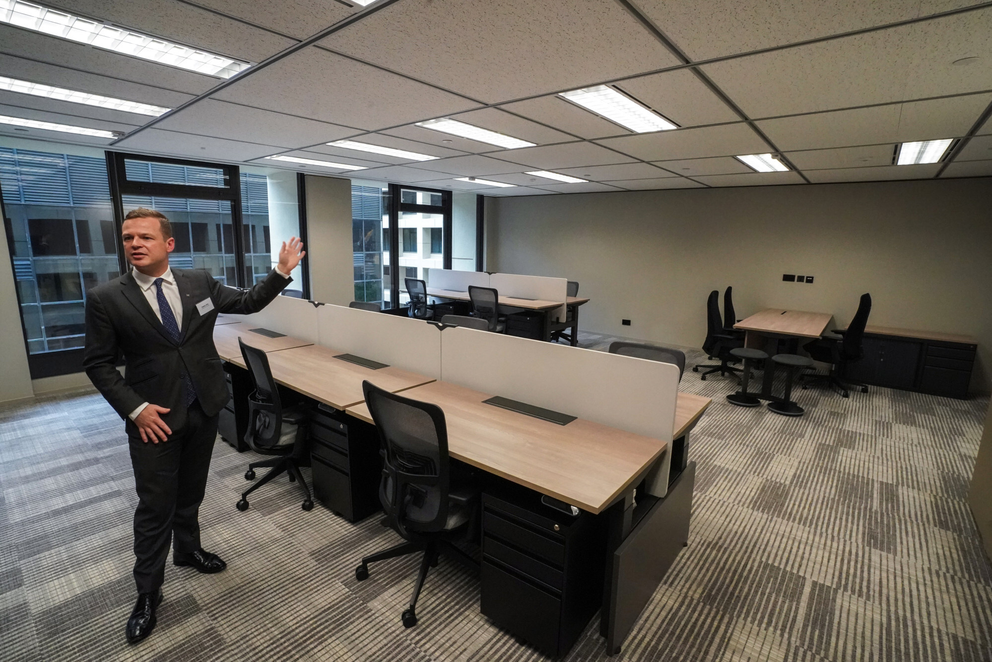 Centricity Flex’s manager Paddy Hills during the media tour of Hongkong Land’s co-working space on June 11, 2021. Photo: Felix Wong