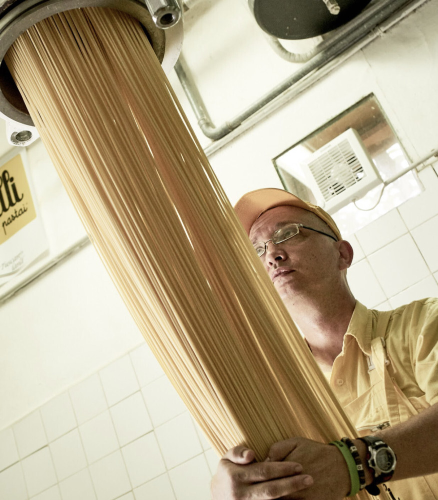 Although the Martelli family business consists of just eight people, it produces 75 tonnes of pasta a week.