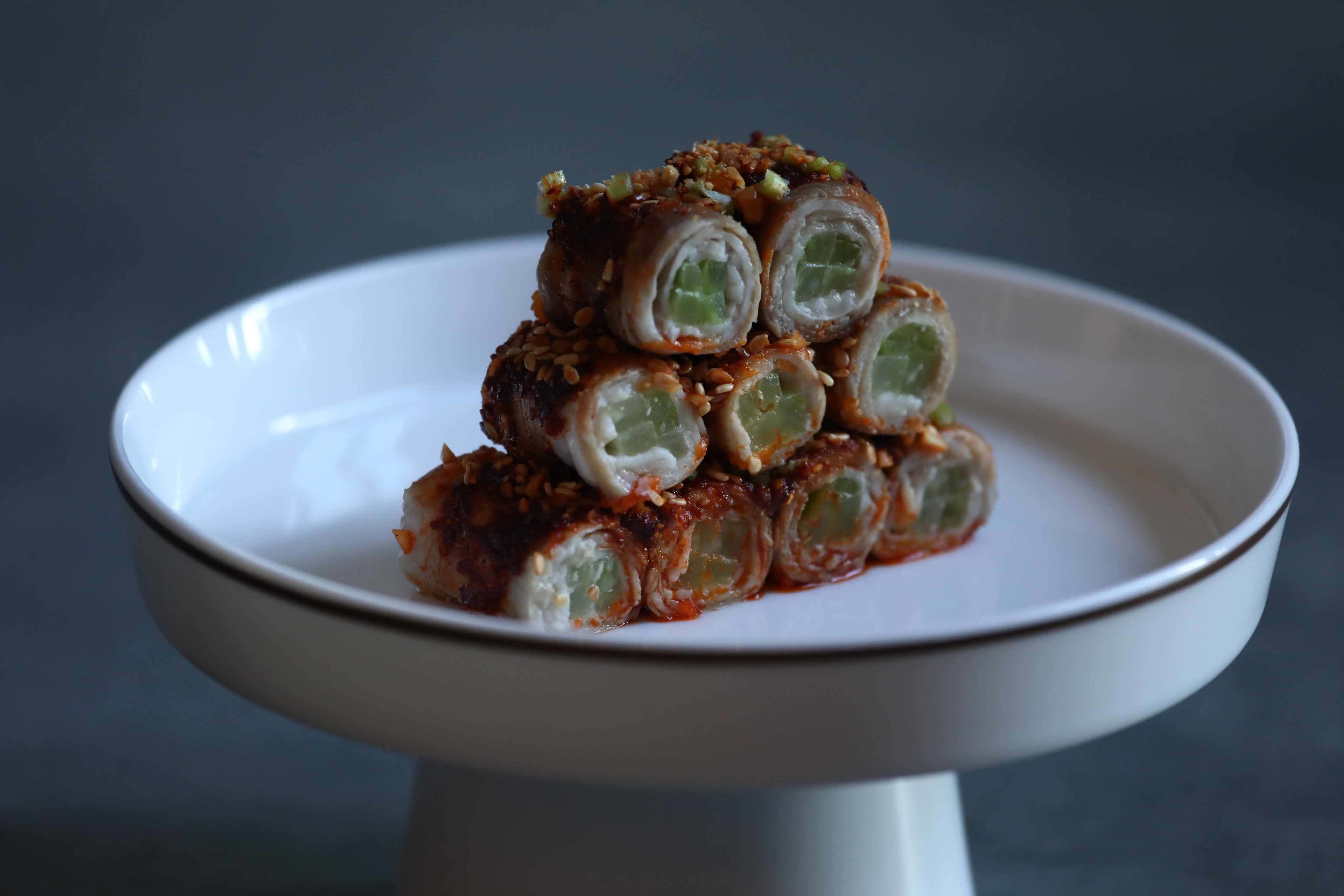 Mala lamb belly and celtuce appetiser from Wing Restaurant in Central, Hong Kong. Photo: Jonathan Wong