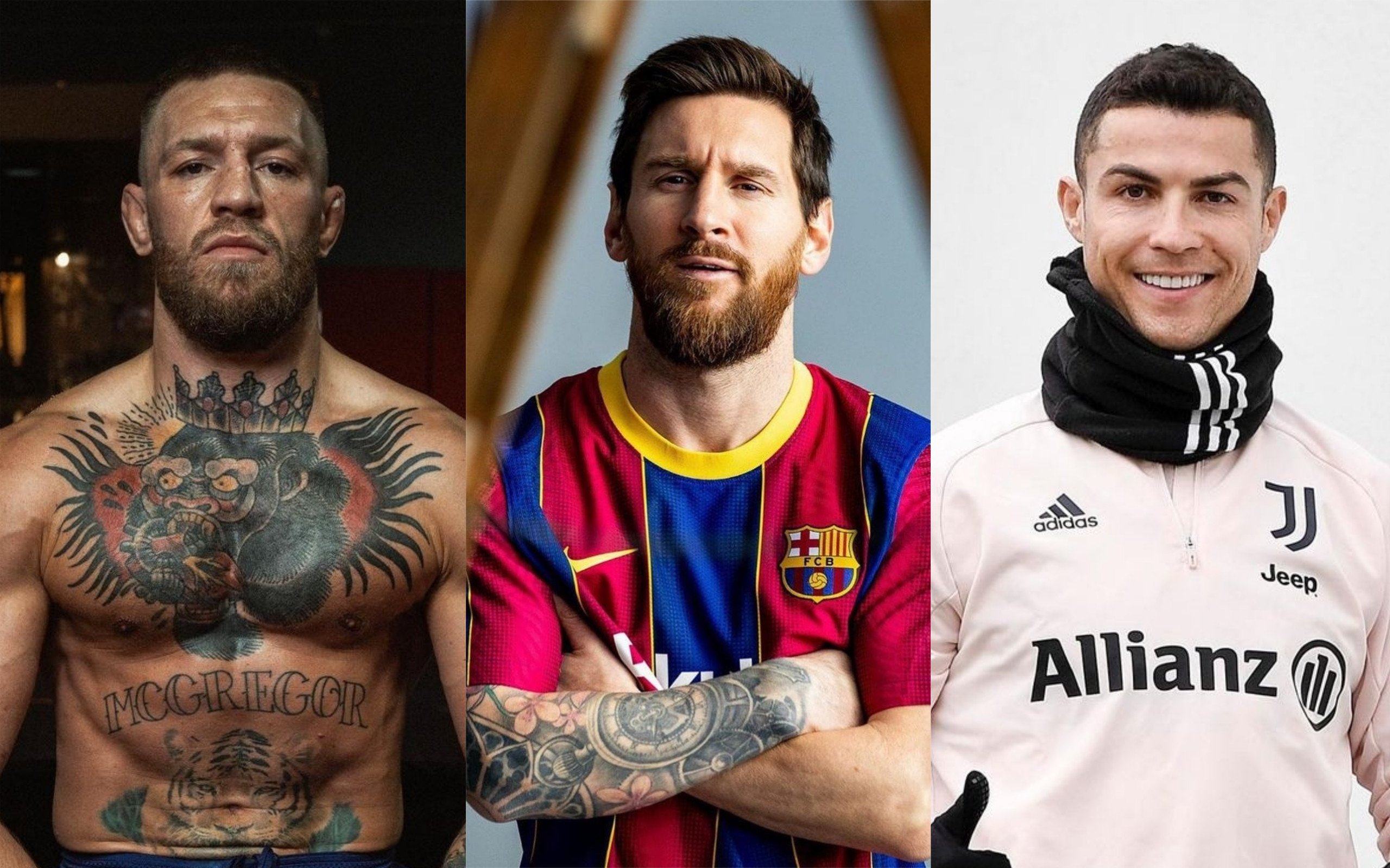 Conor McGregor, Lionel Messi and Cristiano Ronaldo all made more than US$100 million in the past 12 months, according to Forbes. Photos: @thenotoriousmma; @messi_messi10; @cristiano/ Instagram