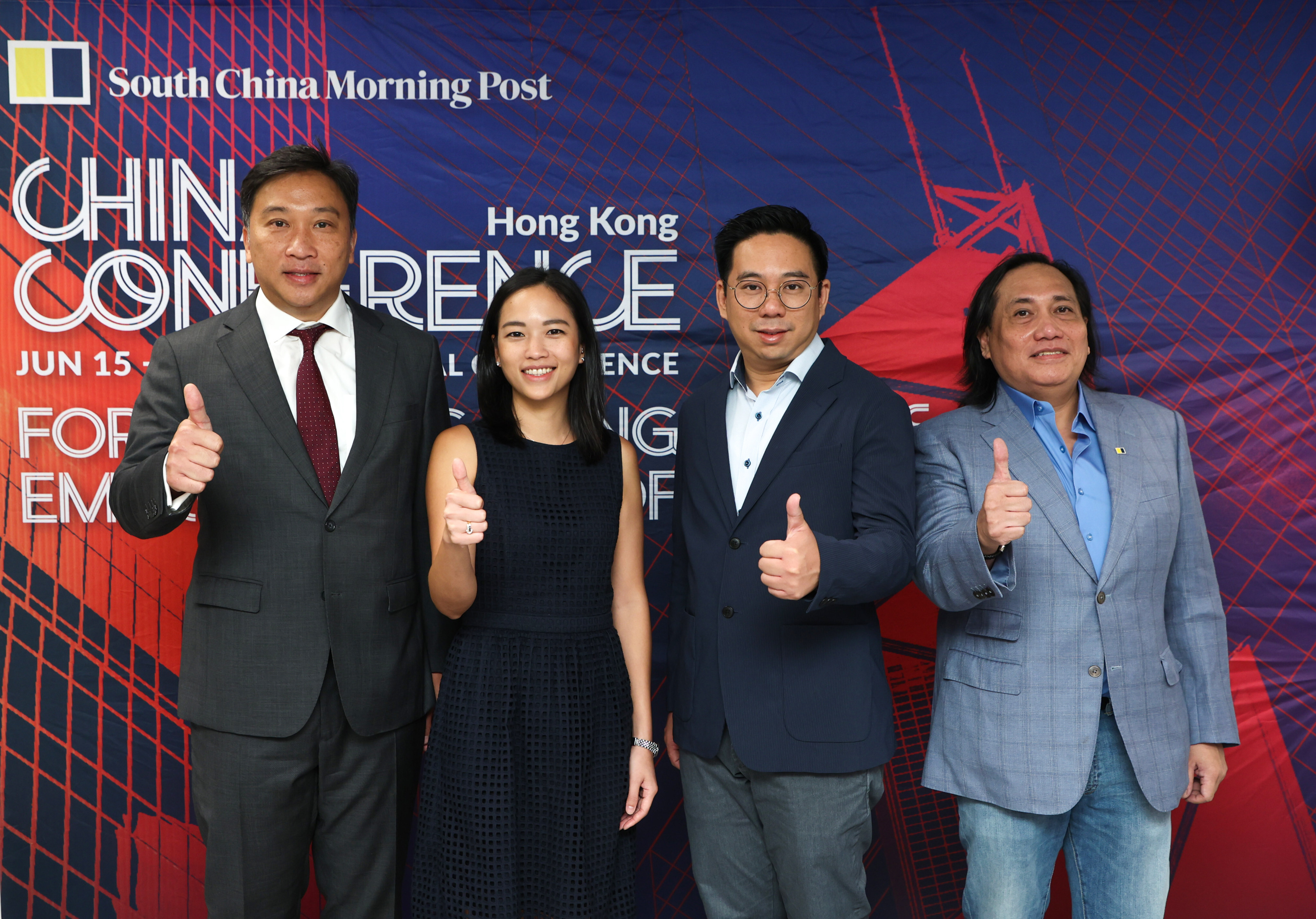 Andy Wong (far left), head of innovation and technology at InvestHK, Olivia Lai, managing director - Hong Kong, Global Institute For Tomorrow, Gary Yeung, president of Smart City Consortium, and moderator Bien Perez, the Post’s senior production editor, Technology, at the China Conference.  Photo: SCMP