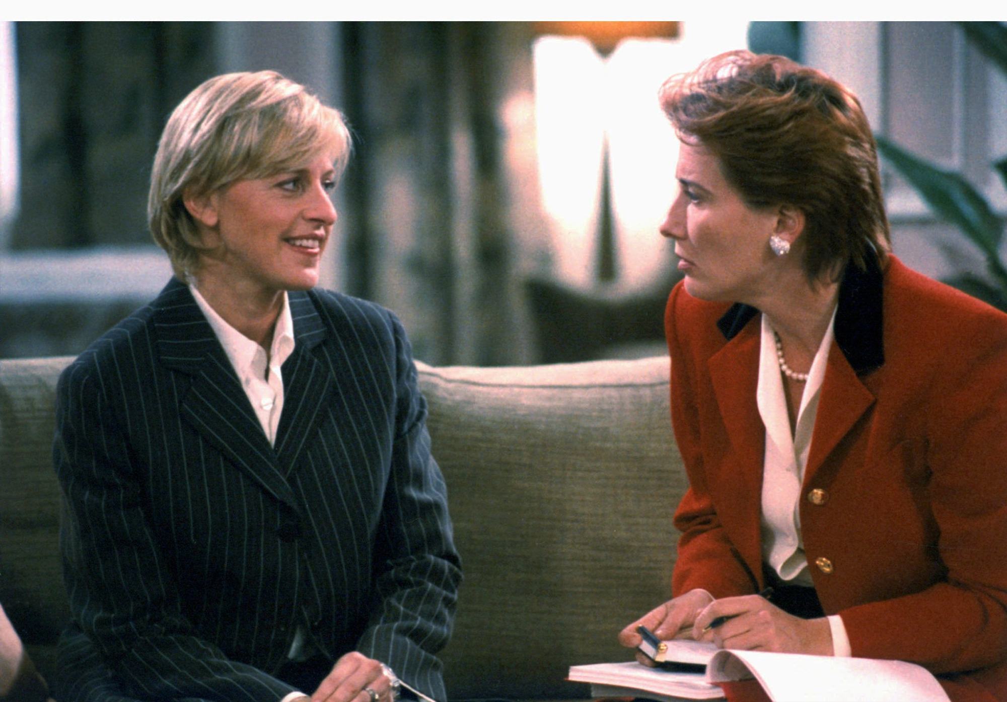 British actress Emma Thompson in a scene with comedian Ellen DeGeneres from her ABC sitcom Ellen in an undated publicity photo. Photo: Reuters
