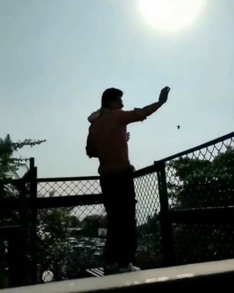 Shah Rukh Khan on his terrace. Photo: @iamsrk/Instagram