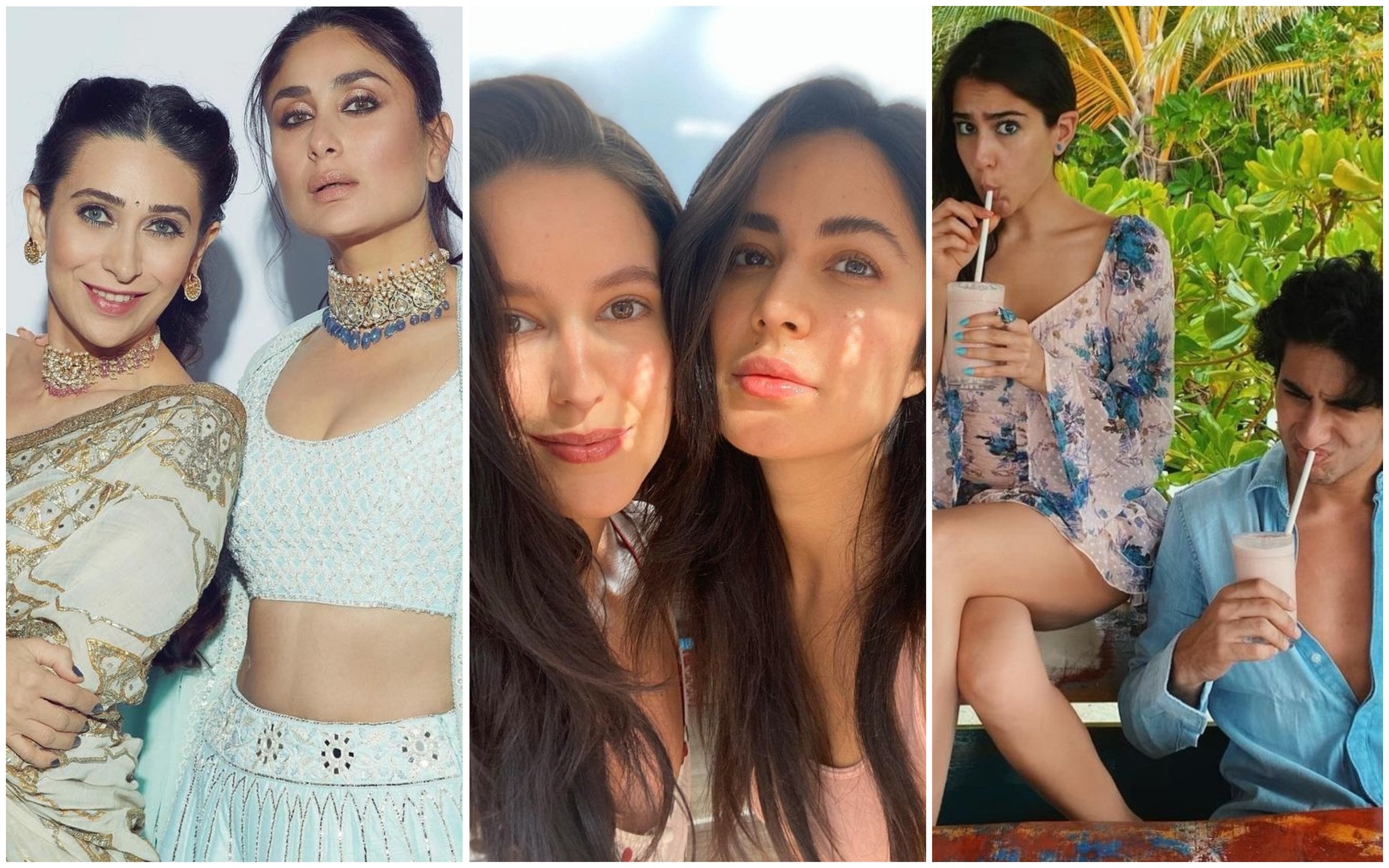 Kareena and Karisma Kapoor, Katrina and Isabelle Kaif, and Sara and Ibrahim Ali Khan – three sets of  Bollywood siblings who always look out for each other. Photos: @therealkarismakapoor; @katrinakaif; @saraalikhan95/Instagram
