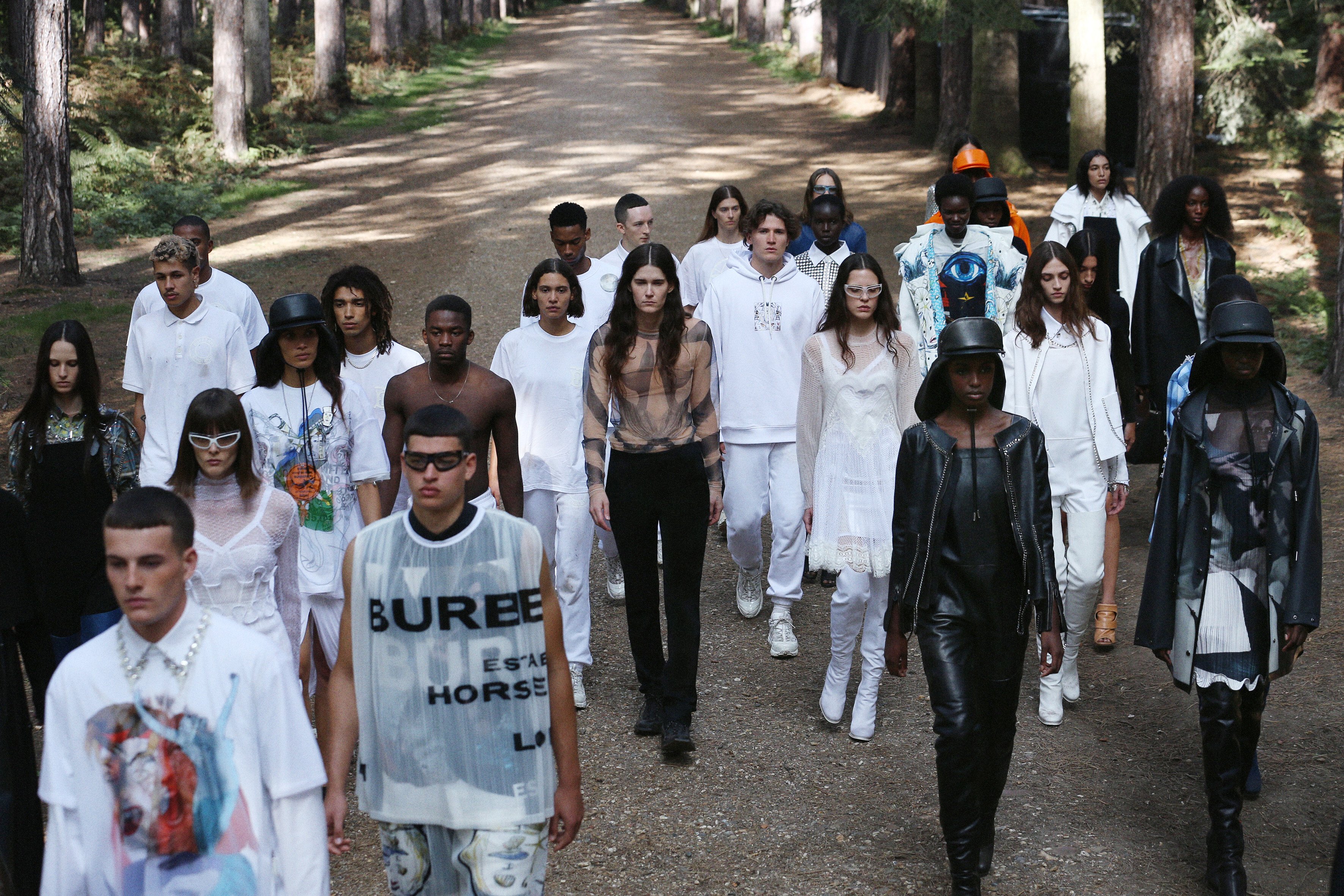 Burberry presented its spring/summer 2021 show outdoors with a theme centred on regeneration and constant evolution – now the brand is forced into its own evolution with news that its CEO, Marco Gobbetti, is moving to Ferragamo. Photo: Burberry