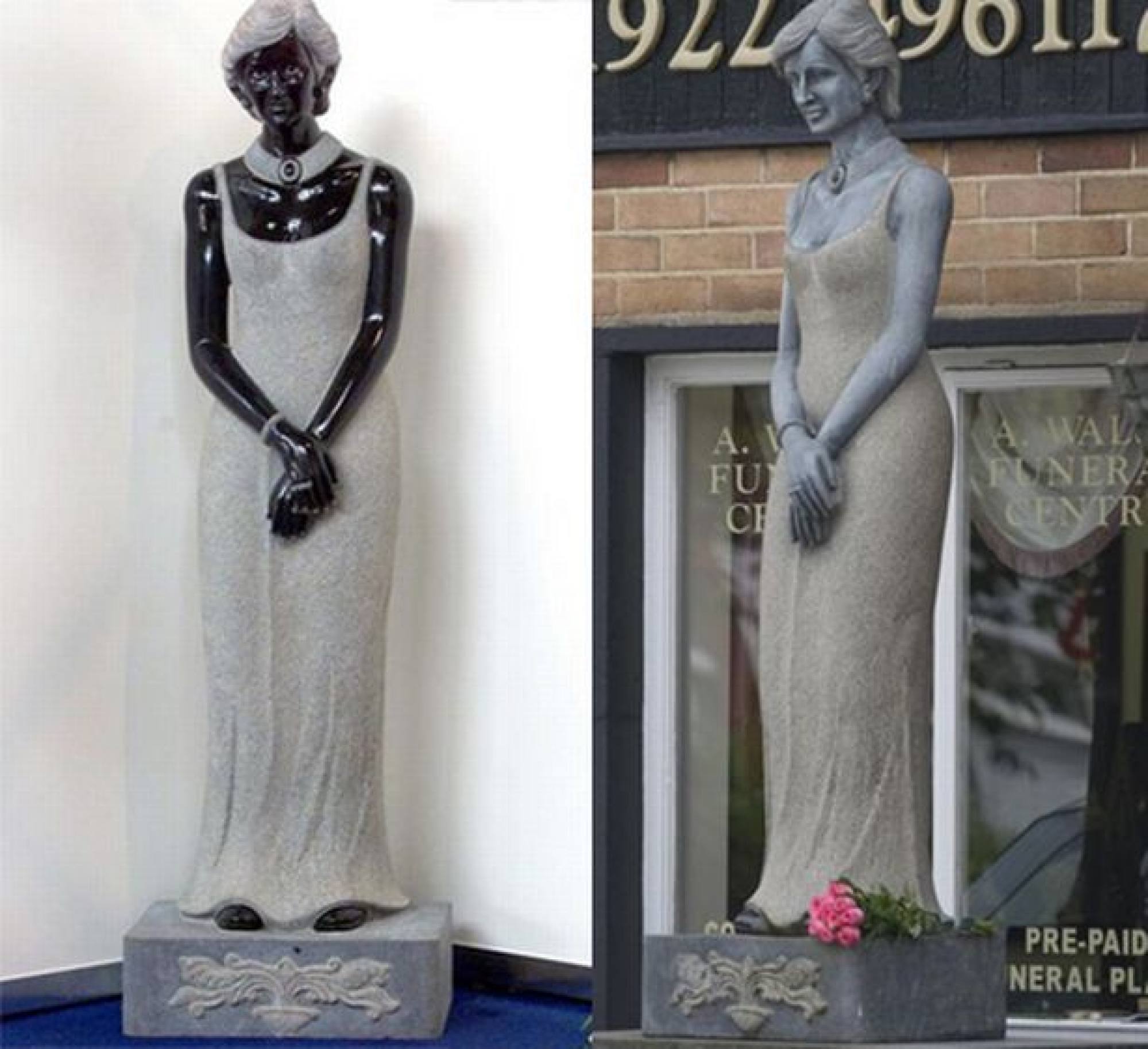 Princess Diana’s statue at Bloxwich. Photo: @dontaskwells/Twitter