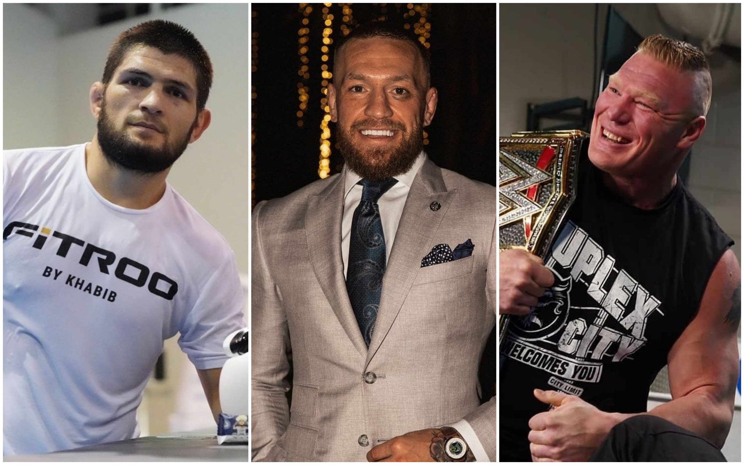 Khabib Nurmagomedov, Conor McGregor and Brock Lesnar rank among the UFC’s highest-earning fighters ever. Photos: @khabib_nurmagomedov; @thenotoriousmma; @brock._.lesnar/Instagram