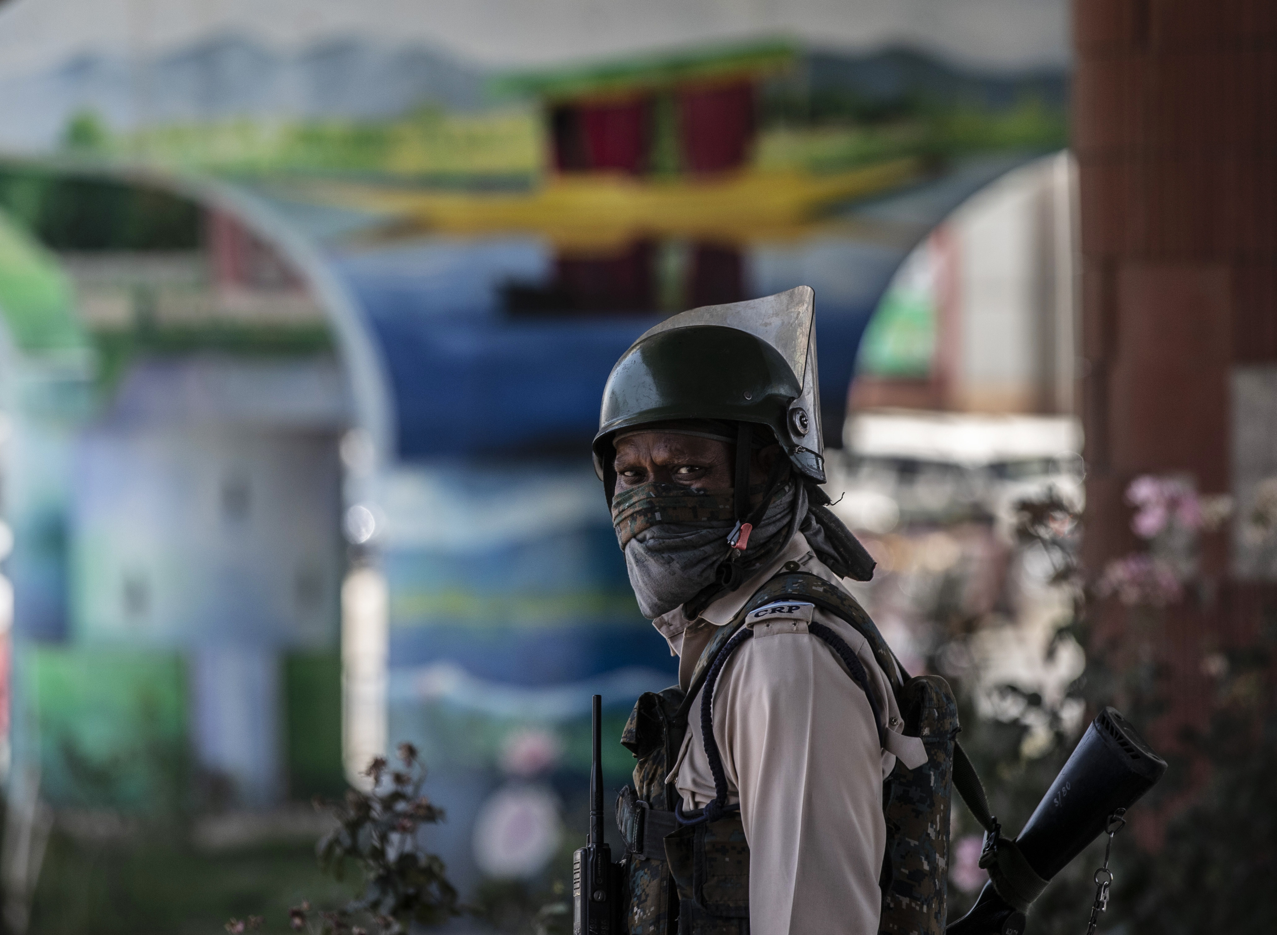 An Indian paramilitary soldier in Srinagar, Indian controlled Kashmir. Photo: AP