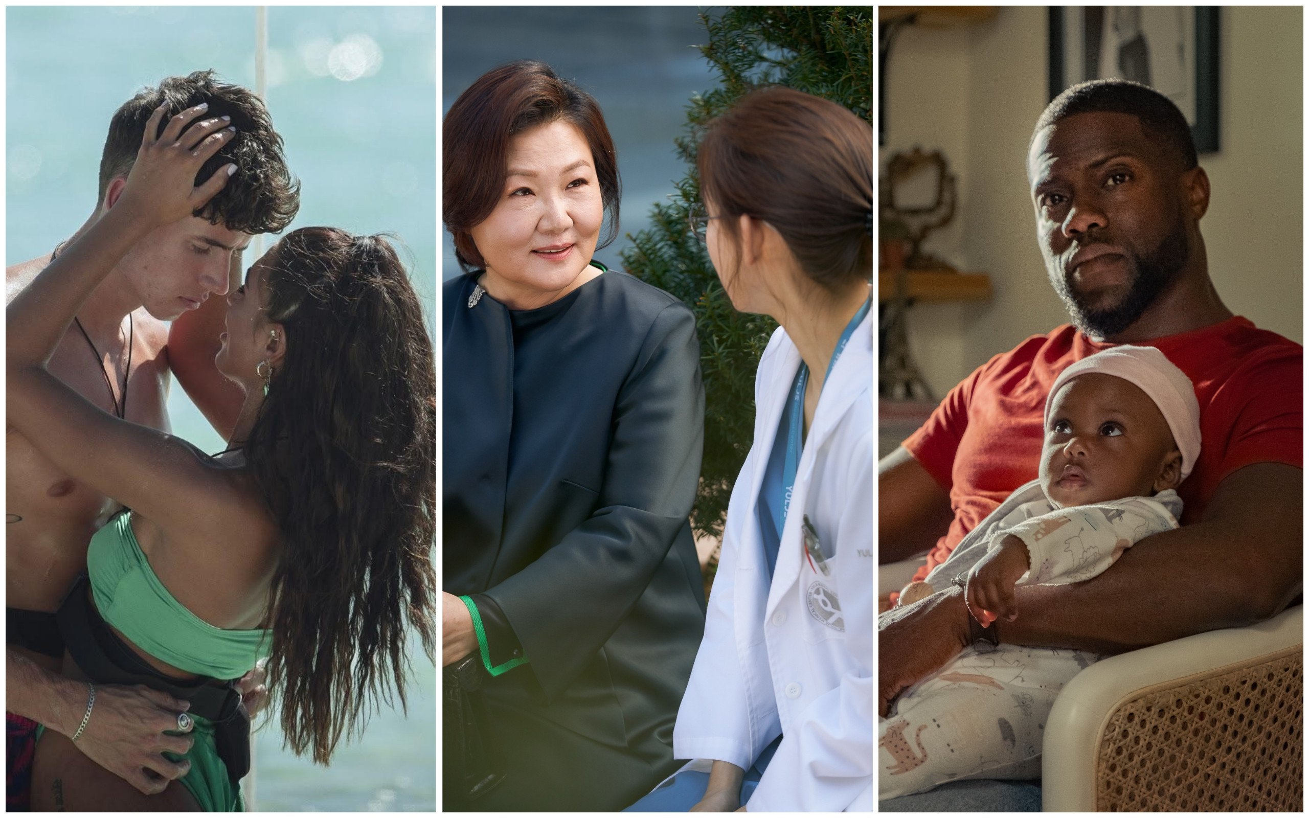Stills from Too Hot to Handle, Hospital Playlist and Fatherhood, three shows we’ll be watching this July. Photo: Netflix